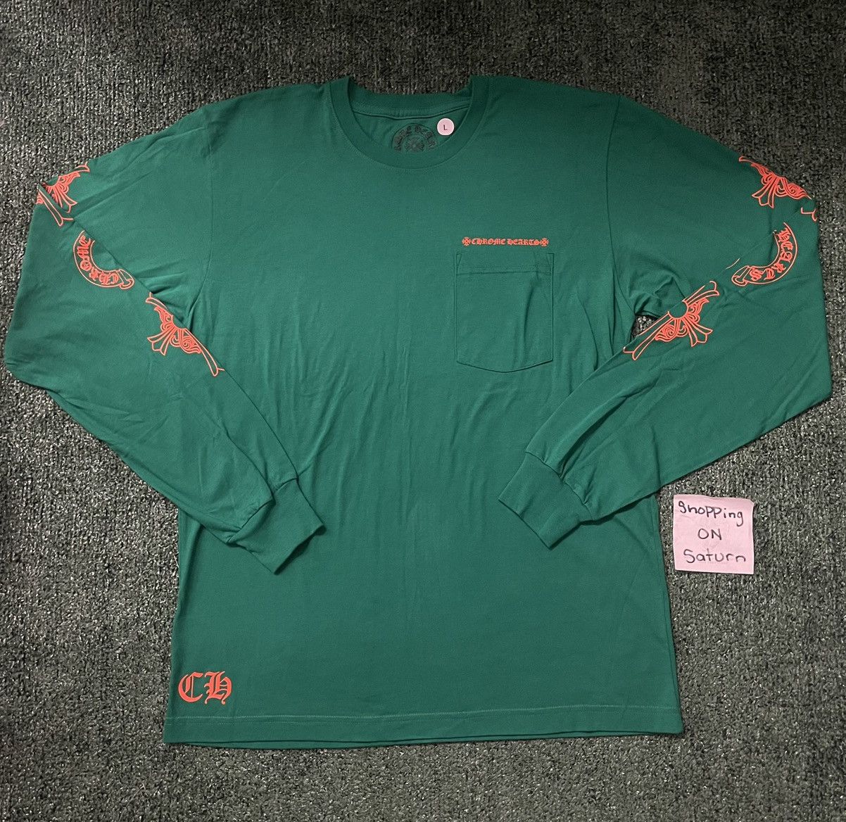Chrome Hearts Horseshoe Green Long Sleeve Tee