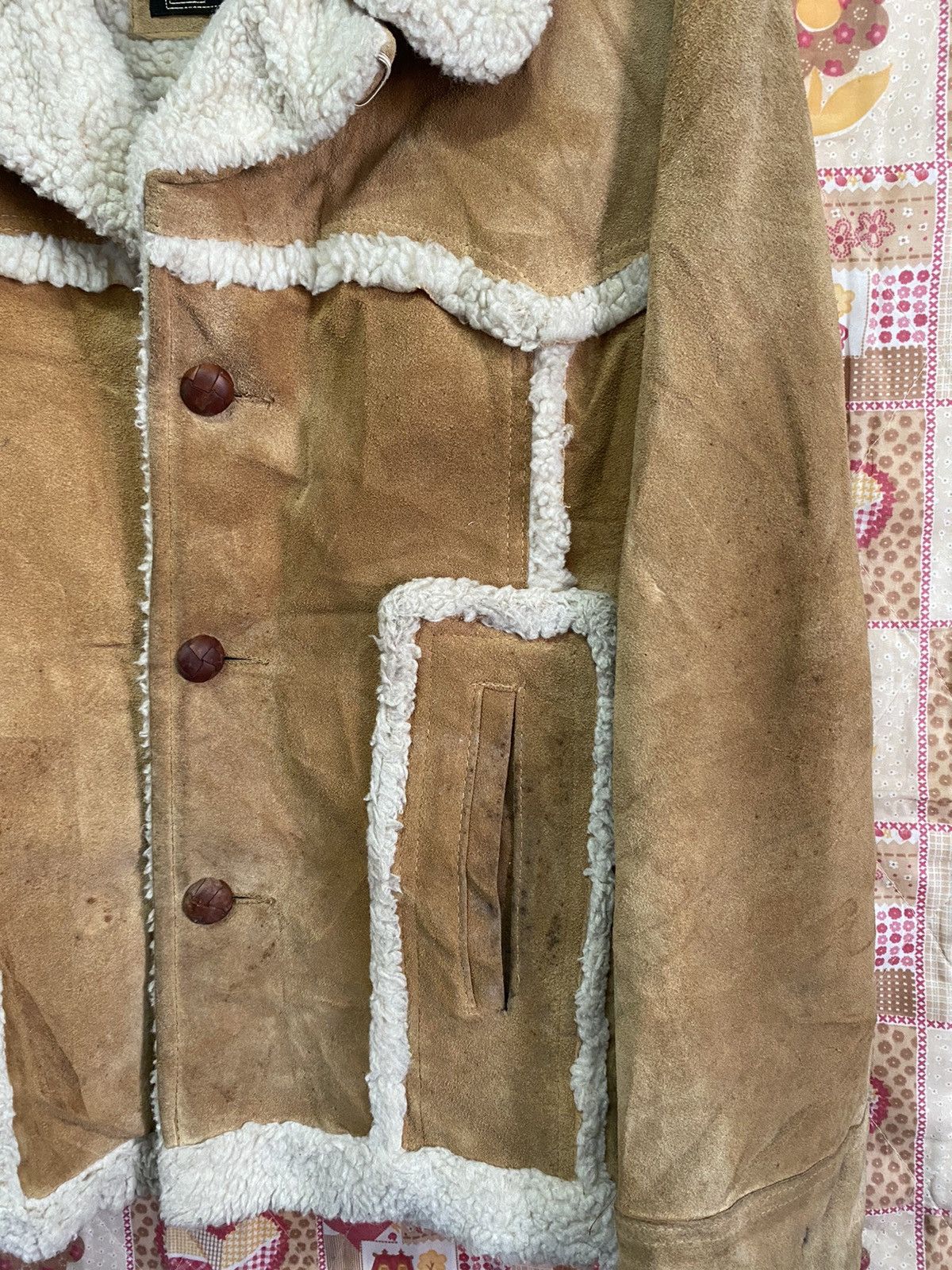 Genuine Leather × Sears × Vintage Sears Sherpa Leather Jacket Vintage Handmade by Merit Store Size US L / EU 52-54 / 3 - 3 Thumbnail