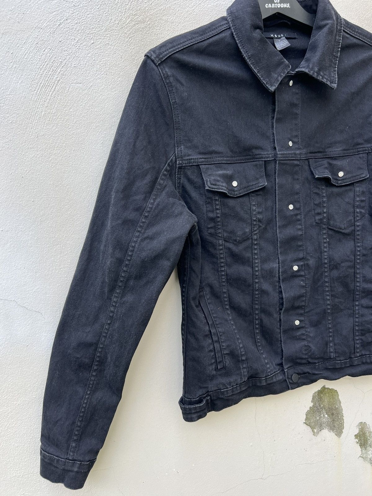 Ksubi Ksubi Laid Black Denim Stretch Classic Jacket Size US M / EU 48-50 / 2 - 11 Thumbnail
