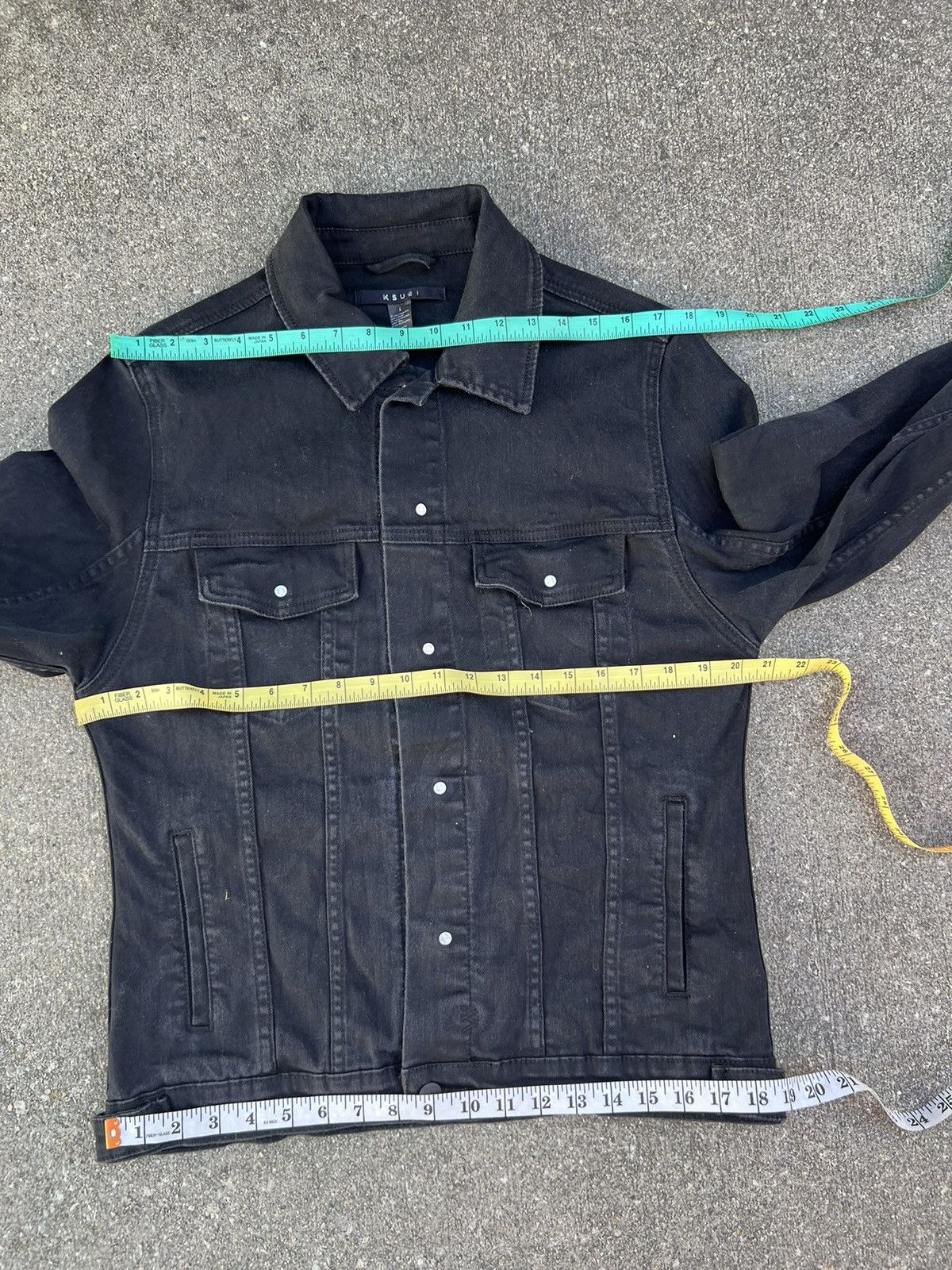 Ksubi Ksubi Laid Black Denim Stretch Classic Jacket Size US M / EU 48-50 / 2 - 2 Thumbnail