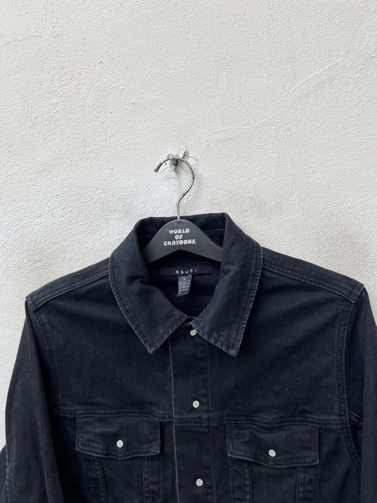 Ksubi Ksubi Laid Black Denim Stretch Classic Jacket Size US M / EU 48-50 / 2 - 8 Thumbnail