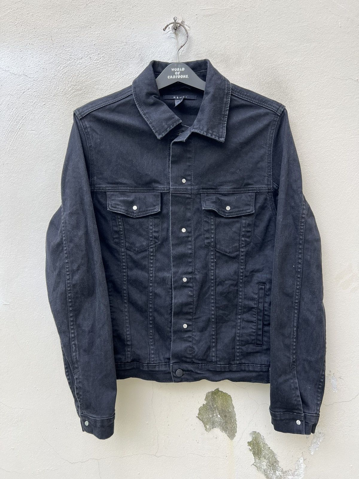 Ksubi Ksubi Laid Black Denim Stretch Classic Jacket Size US M / EU 48-50 / 2 - 7 Thumbnail