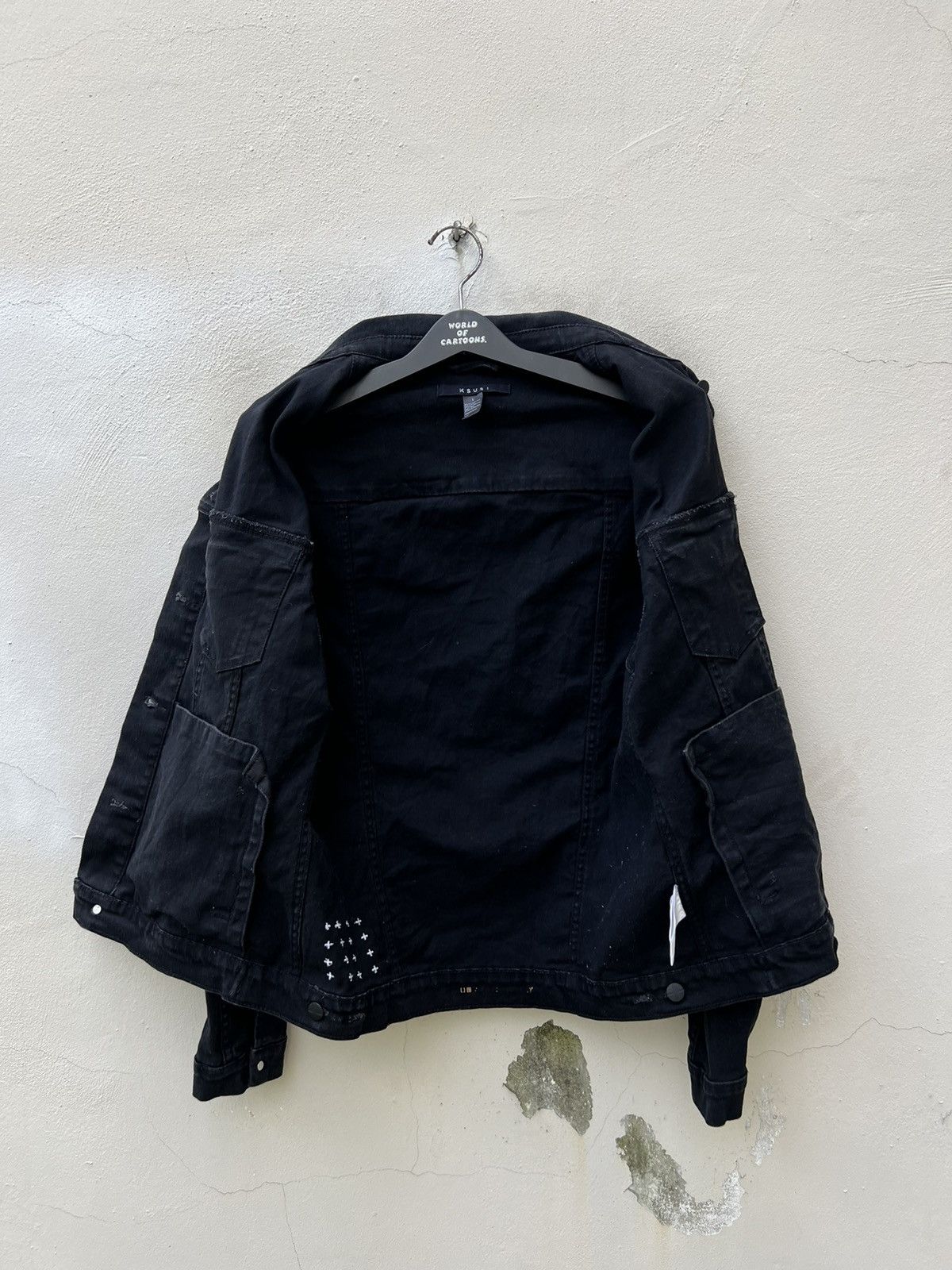 Ksubi Ksubi Laid Black Denim Stretch Classic Jacket Size US M / EU 48-50 / 2 - 15 Thumbnail