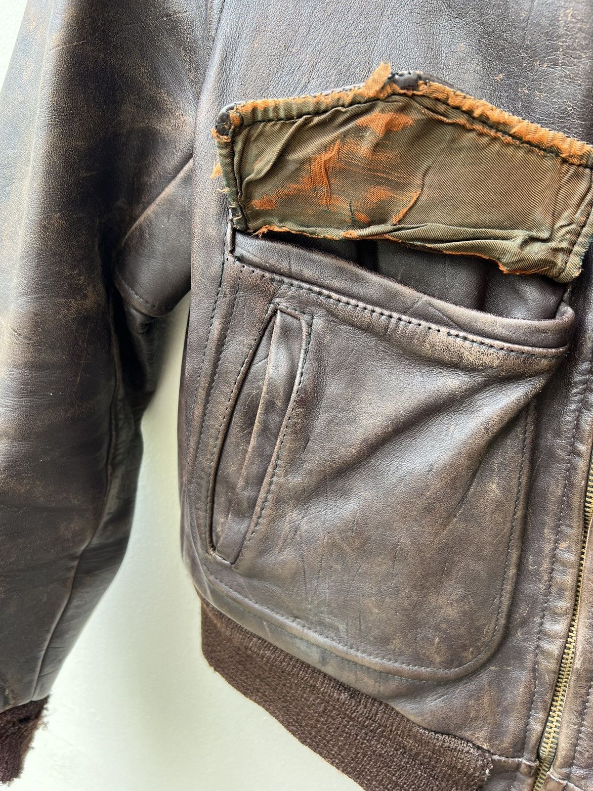 Vintage 40s Top Notch Sportswear Trashed Patina Horsehide Leather Size US M / EU 48-50 / 2 - 15 Thumbnail