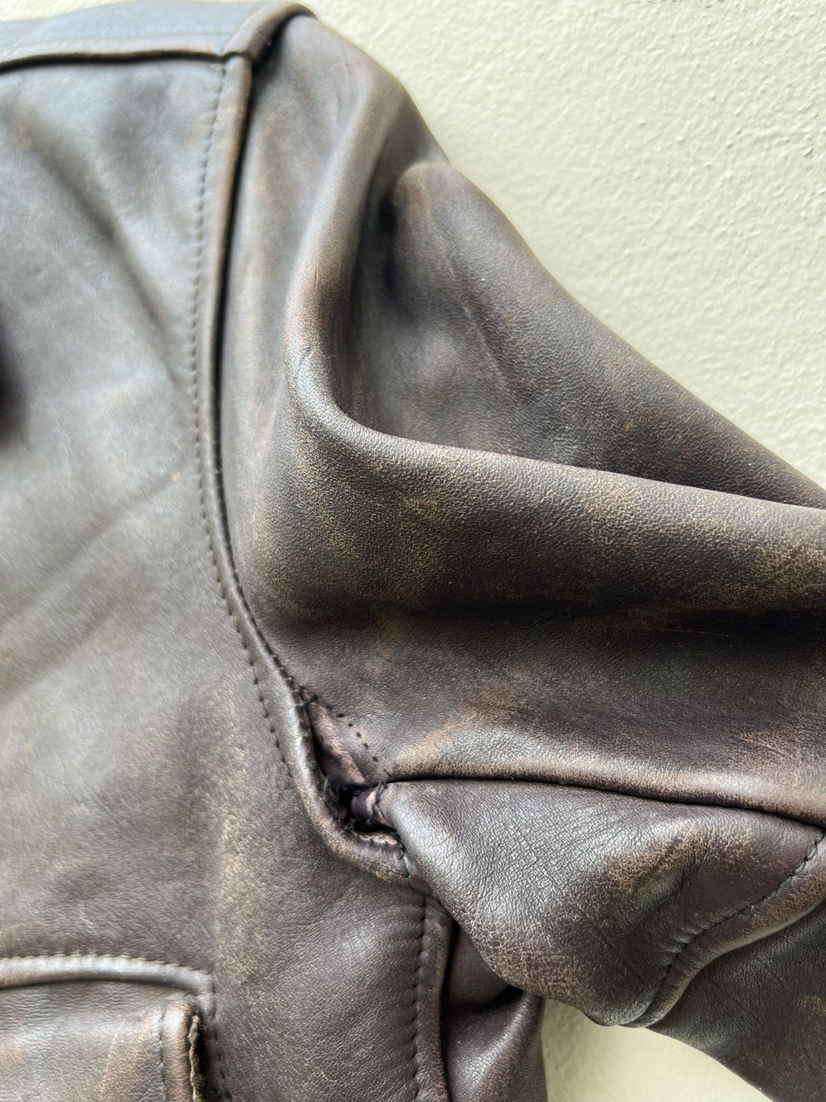 Vintage 40s Top Notch Sportswear Trashed Patina Horsehide Leather Size US M / EU 48-50 / 2 - 16 Thumbnail