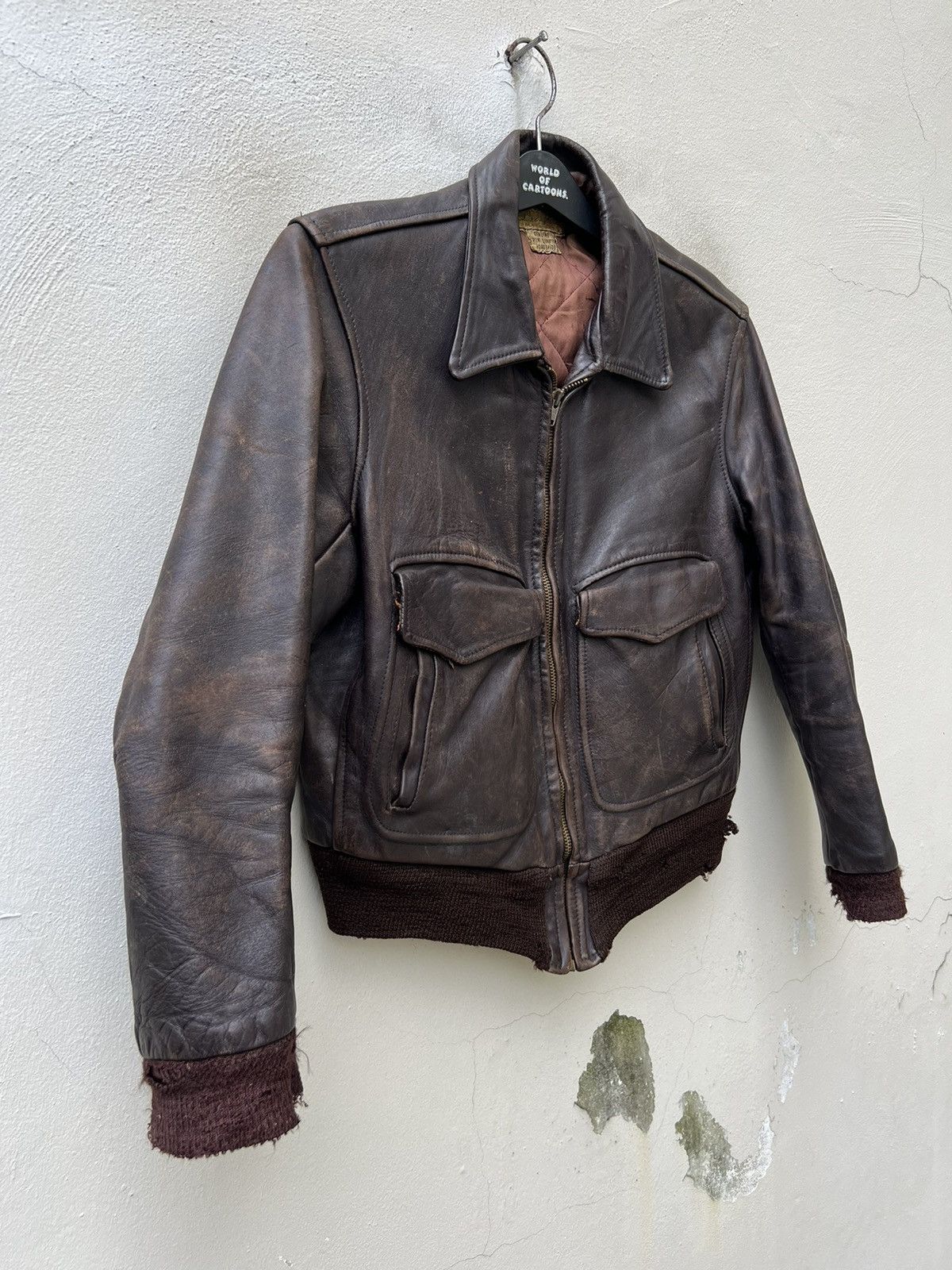 Vintage 40s Top Notch Sportswear Trashed Patina Horsehide Leather Size US M / EU 48-50 / 2 - 7 Thumbnail