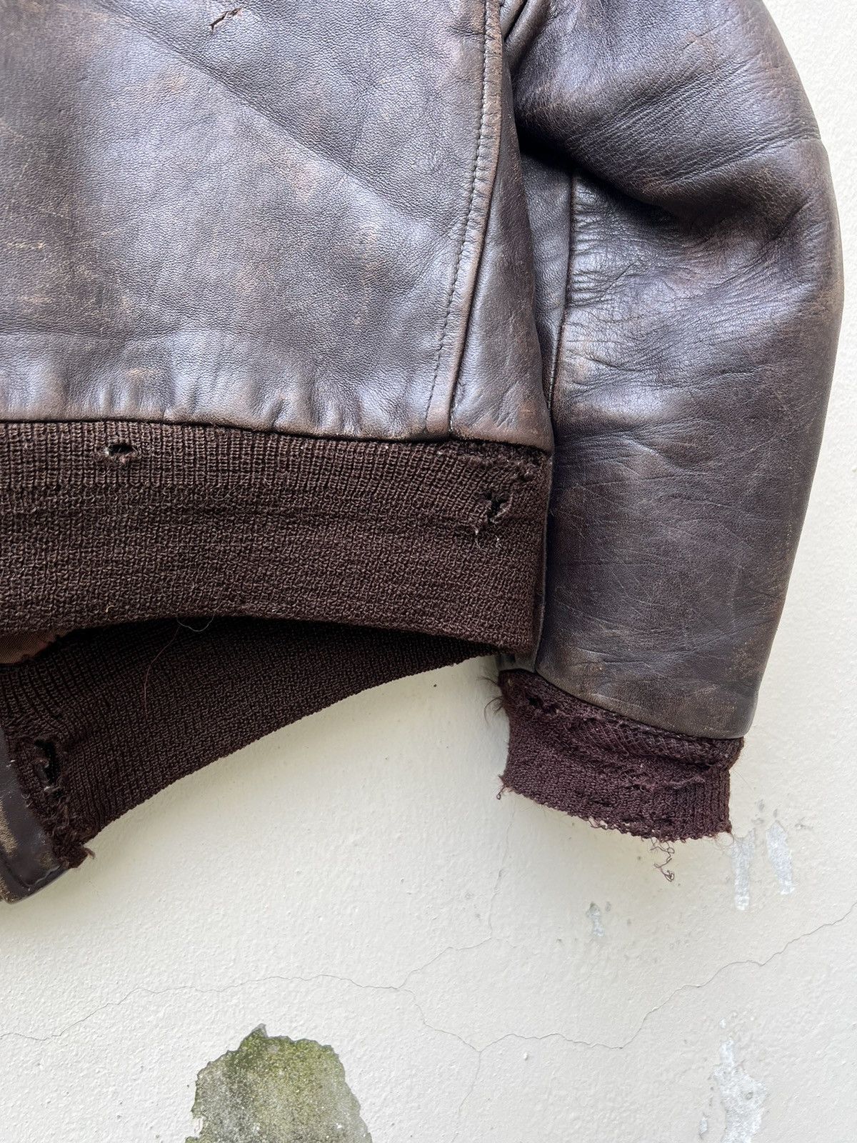 Vintage 40s Top Notch Sportswear Trashed Patina Horsehide Leather Size US M / EU 48-50 / 2 - 18 Thumbnail