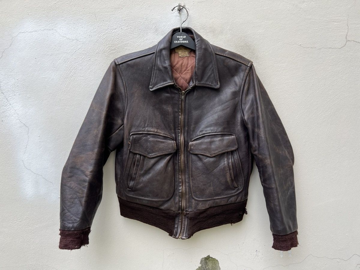 Vintage 40s Top Notch Sportswear Trashed Patina Horsehide Leather Size US M / EU 48-50 / 2 - 6 Thumbnail