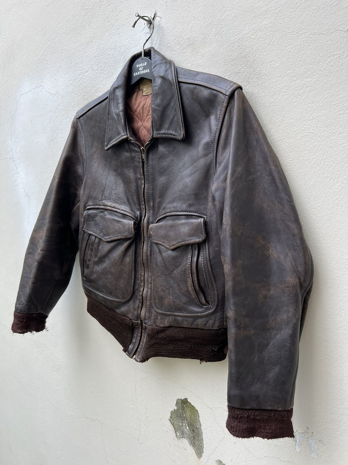 Vintage 40s Top Notch Sportswear Trashed Patina Horsehide Leather Size US M / EU 48-50 / 2 - 9 Thumbnail