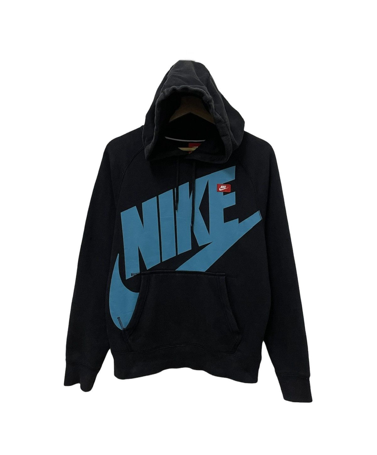 Nike × Vintage Vintage Y2K Nike Swoosh Big Logo Printed Hooded Sweatshirt Size US S / EU 44-46 / 1 - 1 Thumbnail
