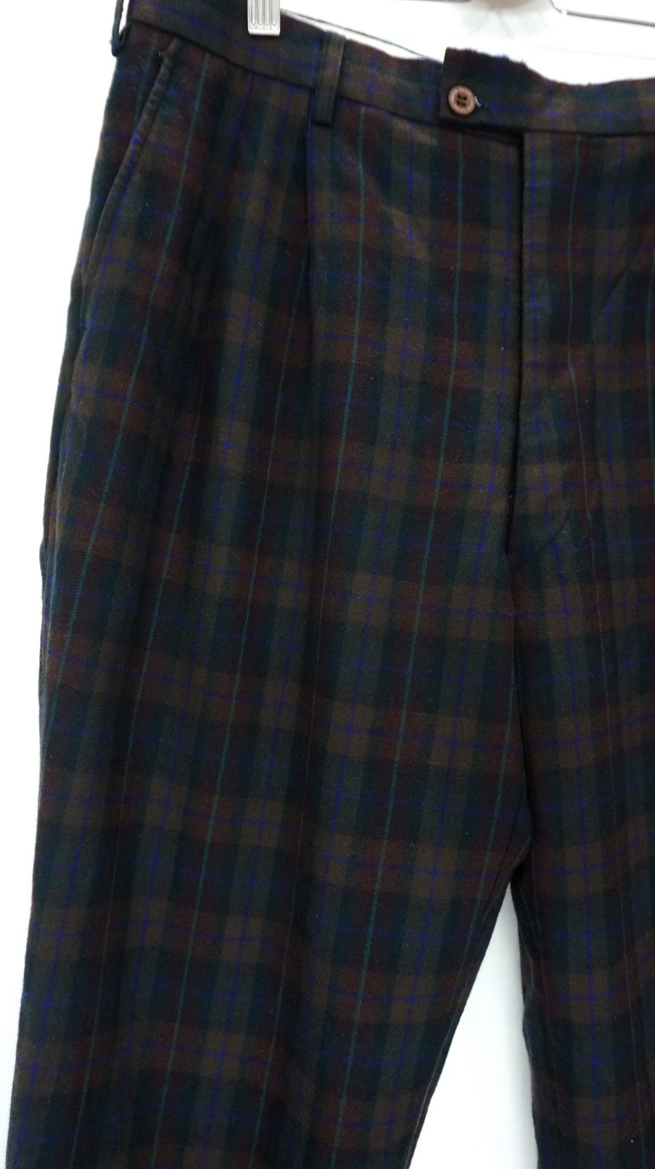Japanese Brand Vtg Japan GREEN SPORT CLASSIC Wool Plaid Trouser Pants Size US 34 / EU 50 - 3 Thumbnail
