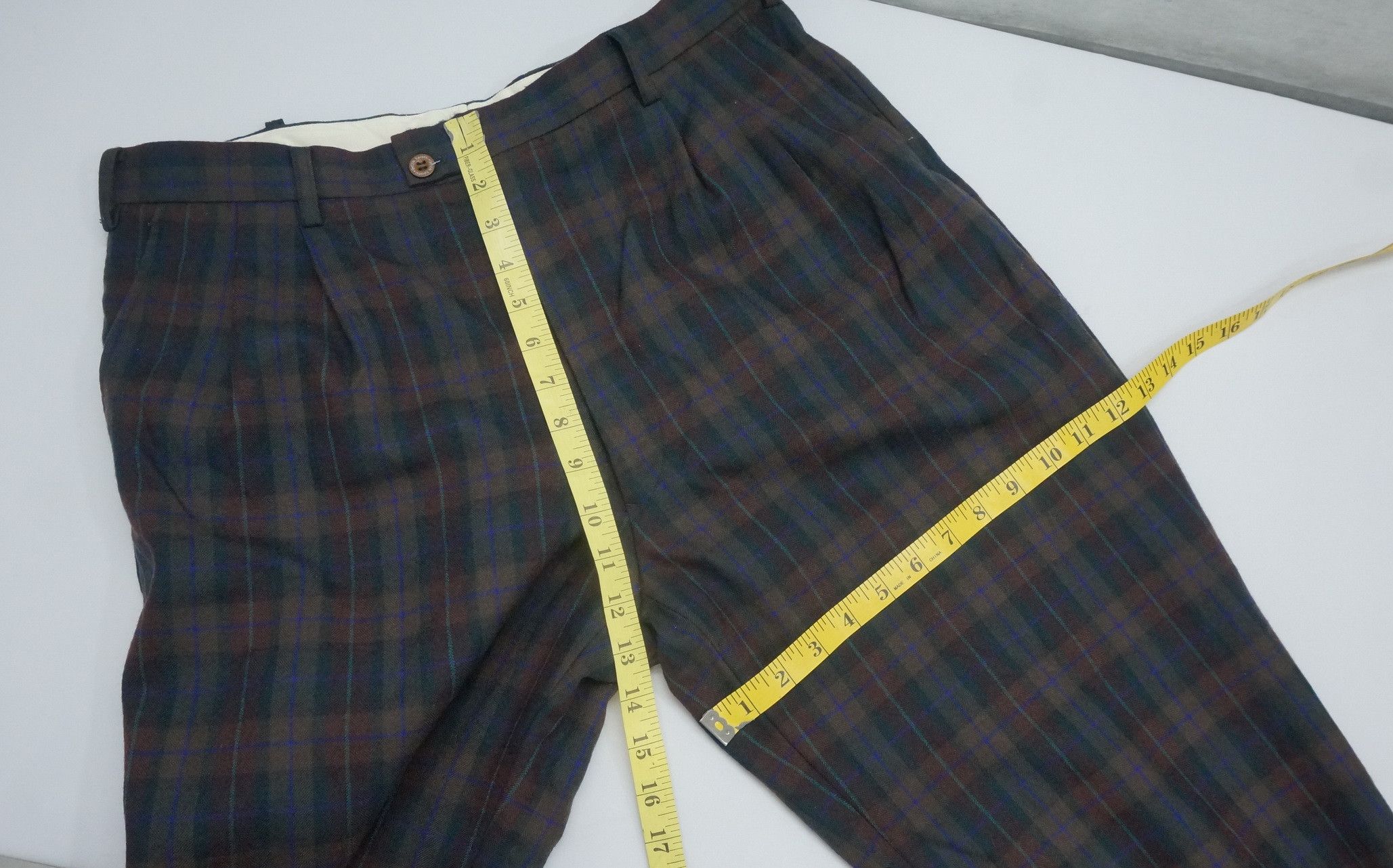 Japanese Brand Vtg Japan GREEN SPORT CLASSIC Wool Plaid Trouser Pants Size US 34 / EU 50 - 8 Thumbnail