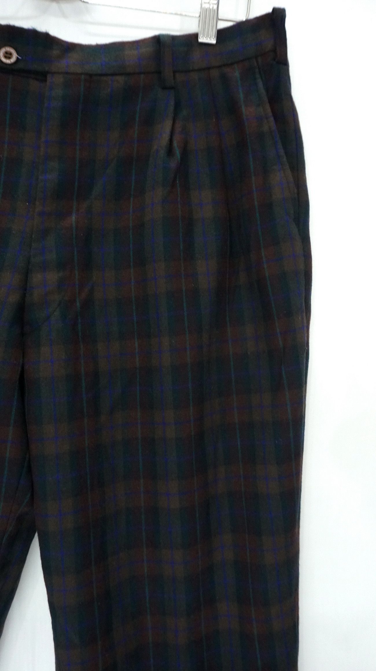 Japanese Brand Vtg Japan GREEN SPORT CLASSIC Wool Plaid Trouser Pants Size US 34 / EU 50 - 4 Thumbnail