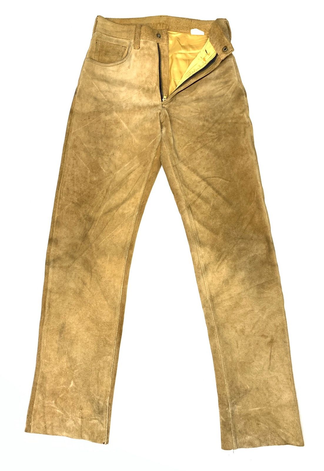 Kadoya 🔥Vintage Suede Leather Heavy Trousers Pants Size US 27 - 3 Thumbnail