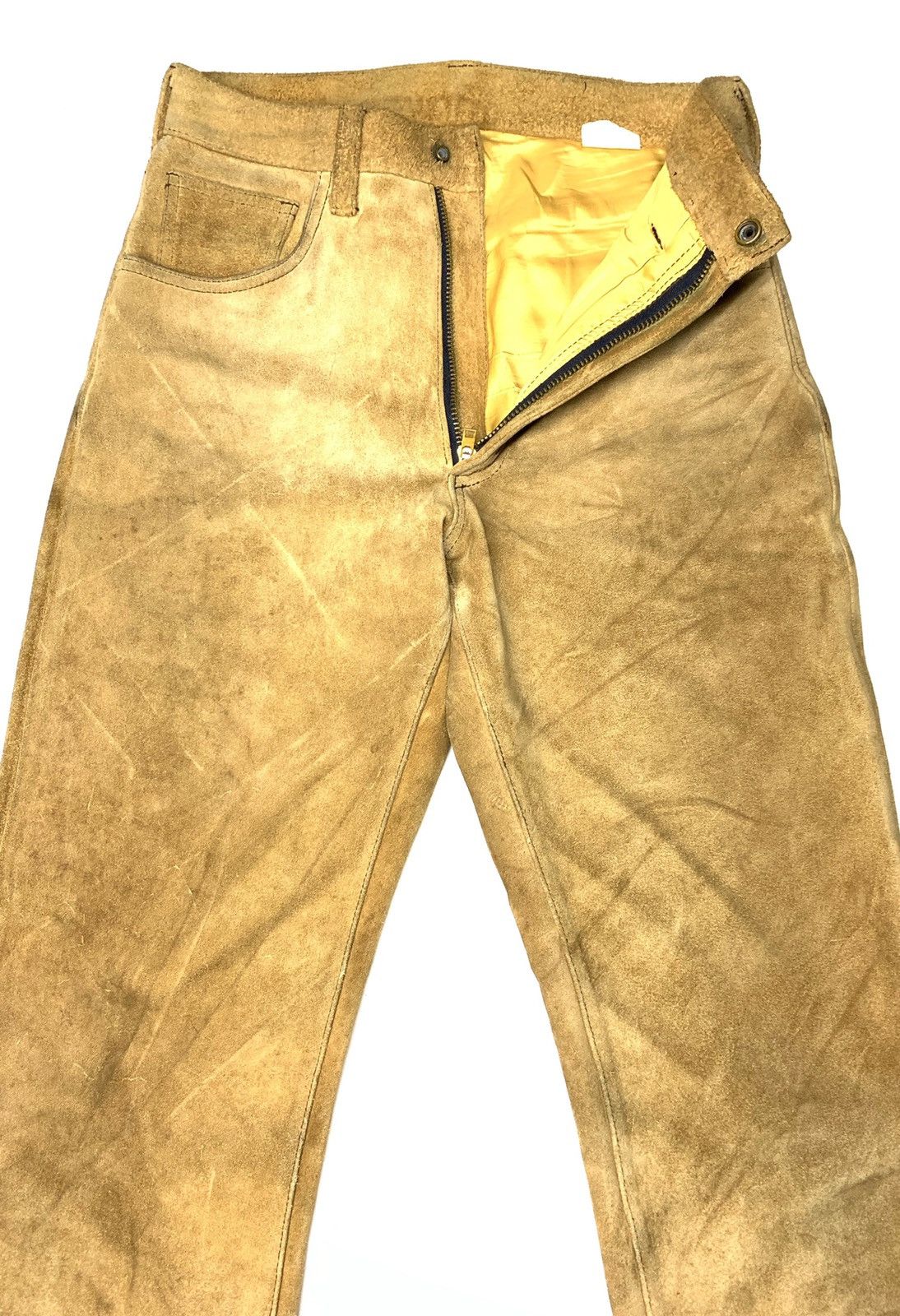 Kadoya 🔥Vintage Suede Leather Heavy Trousers Pants Size US 27 - 5 Thumbnail