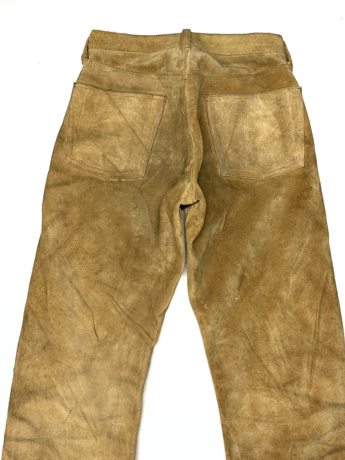 Kadoya 🔥Vintage Suede Leather Heavy Trousers Pants Size US 27 - 7 Thumbnail
