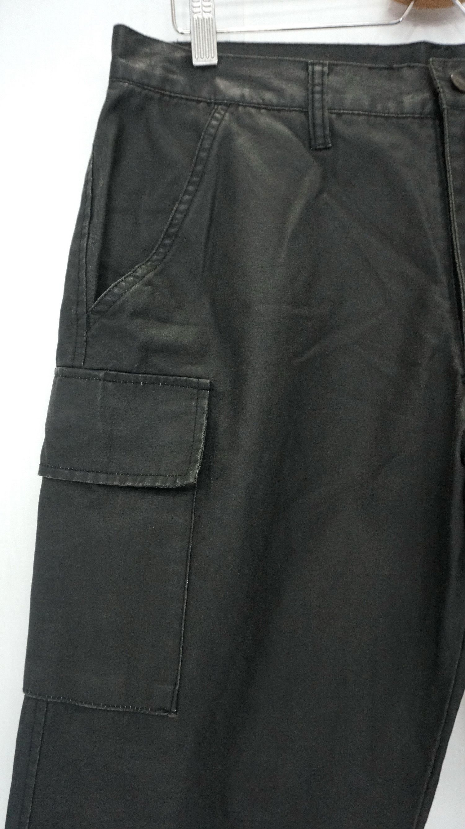Japanese Brand Vintage OLEEG Japan Faded Waxed Worn Out Cargo Pants Size US 33 - 4 Thumbnail