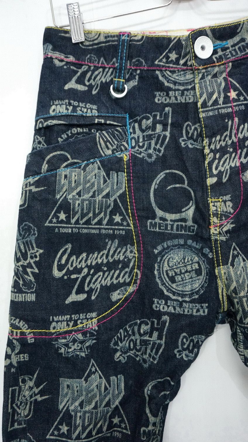 Japanese Brand CO & LU Drop Crotch Printed Skinny Leg Denim Hysteric Style Size US 29 - 4 Thumbnail
