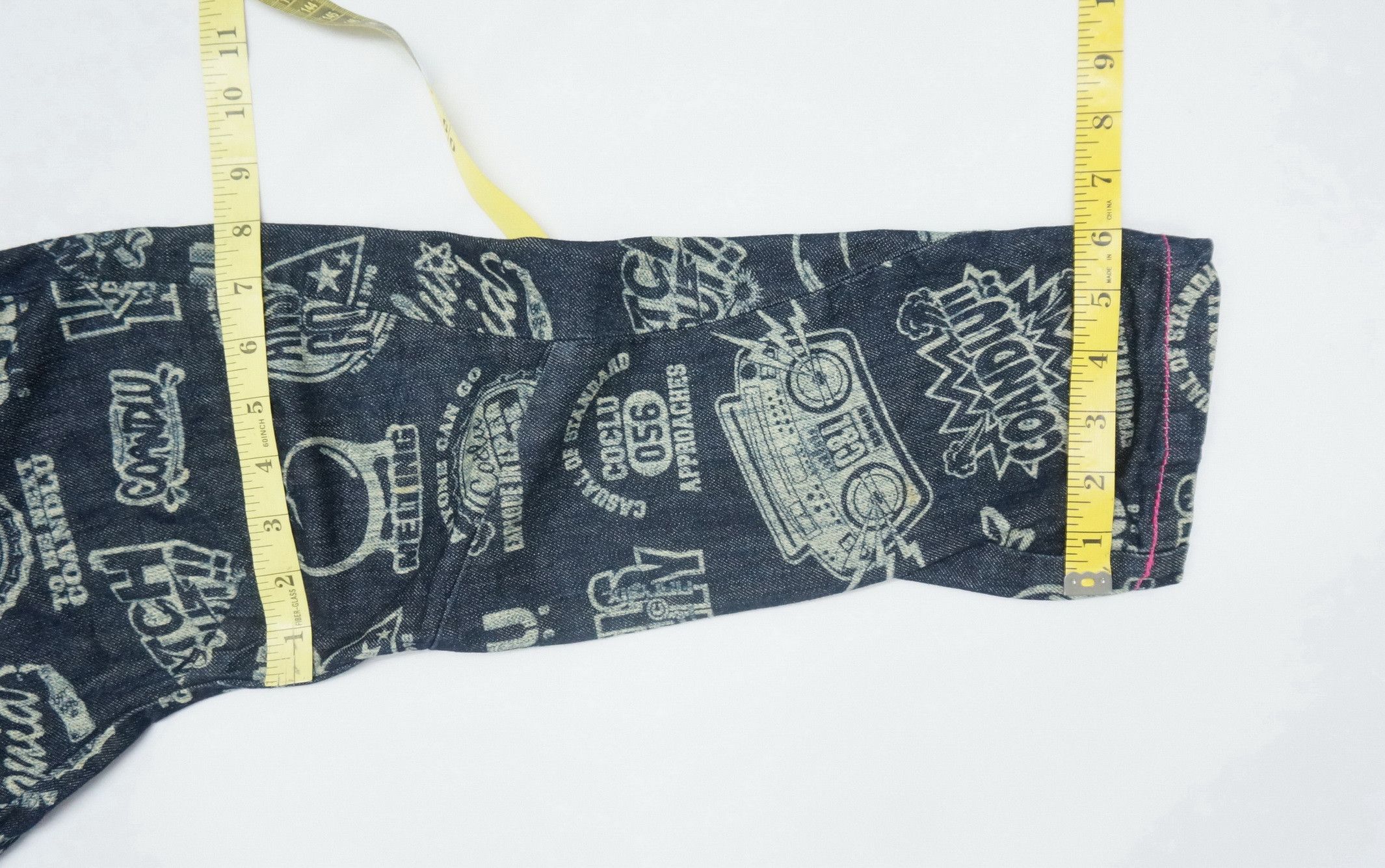 Japanese Brand CO & LU Drop Crotch Printed Skinny Leg Denim Hysteric Style Size US 29 - 15 Thumbnail