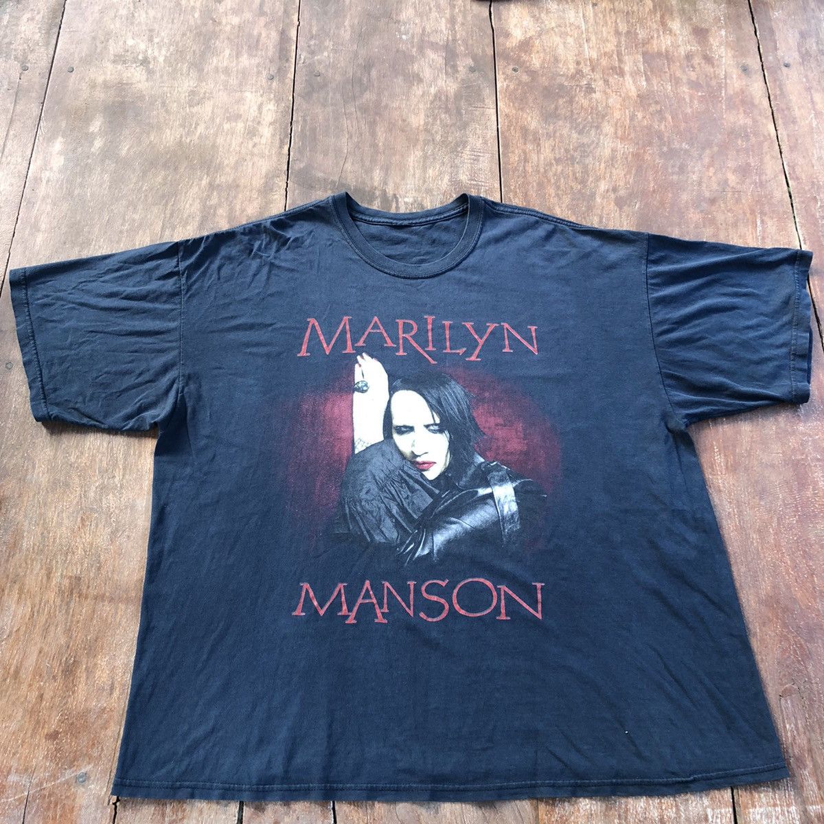 image of Marilyn Manson Tour 2008 Vintage T Shirt in Black, Men's (Size 2XL)