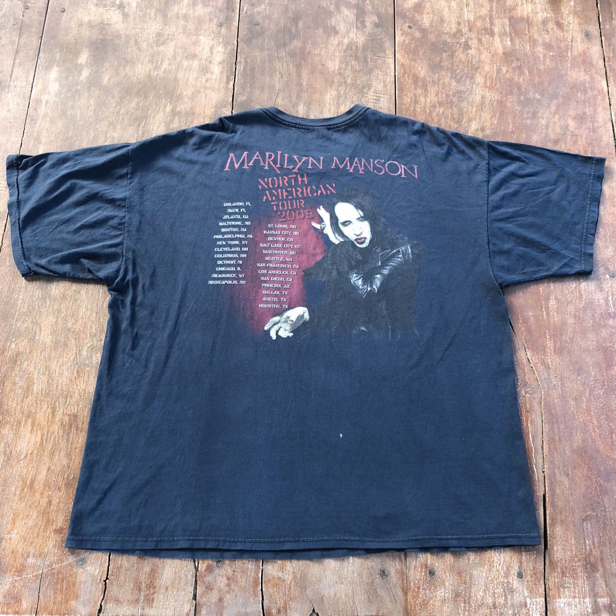 Band Tees Marilyn Manson Tour 2008 Vintage T Shirt Size US XXL / EU 58 / 5 - 2 Thumbnail