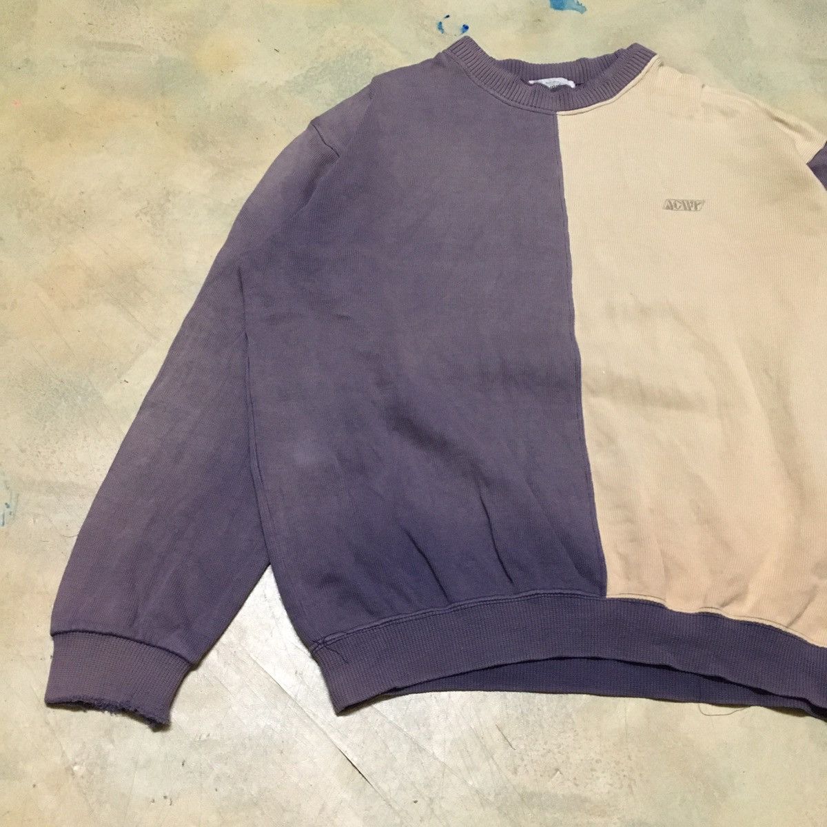 Japanese Brand Japanese Brand Colour Block Distressed Sweatshirt Crewneck Size US L / EU 52-54 / 3 - 2 Thumbnail