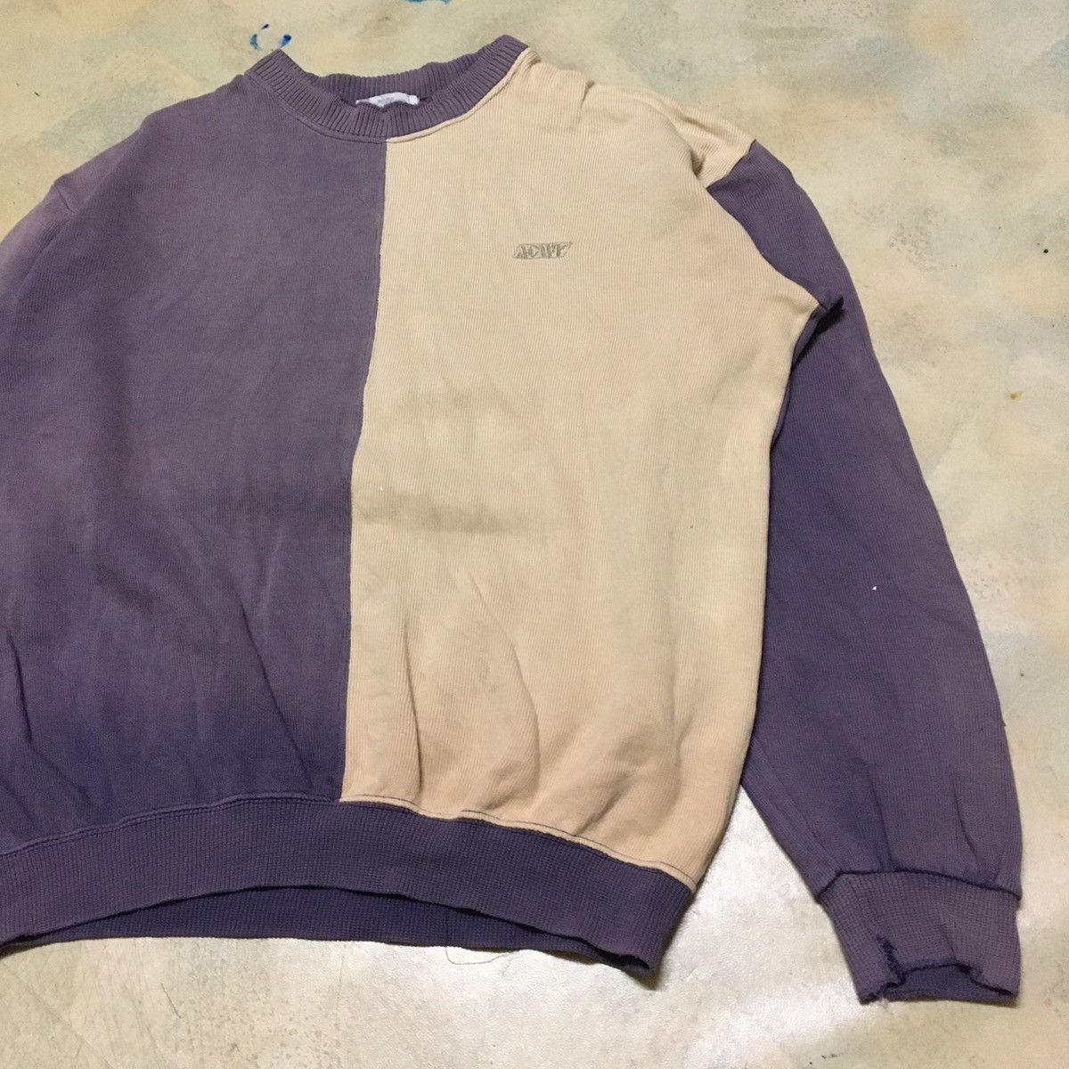 Japanese Brand Japanese Brand Colour Block Distressed Sweatshirt Crewneck Size US L / EU 52-54 / 3 - 4 Thumbnail