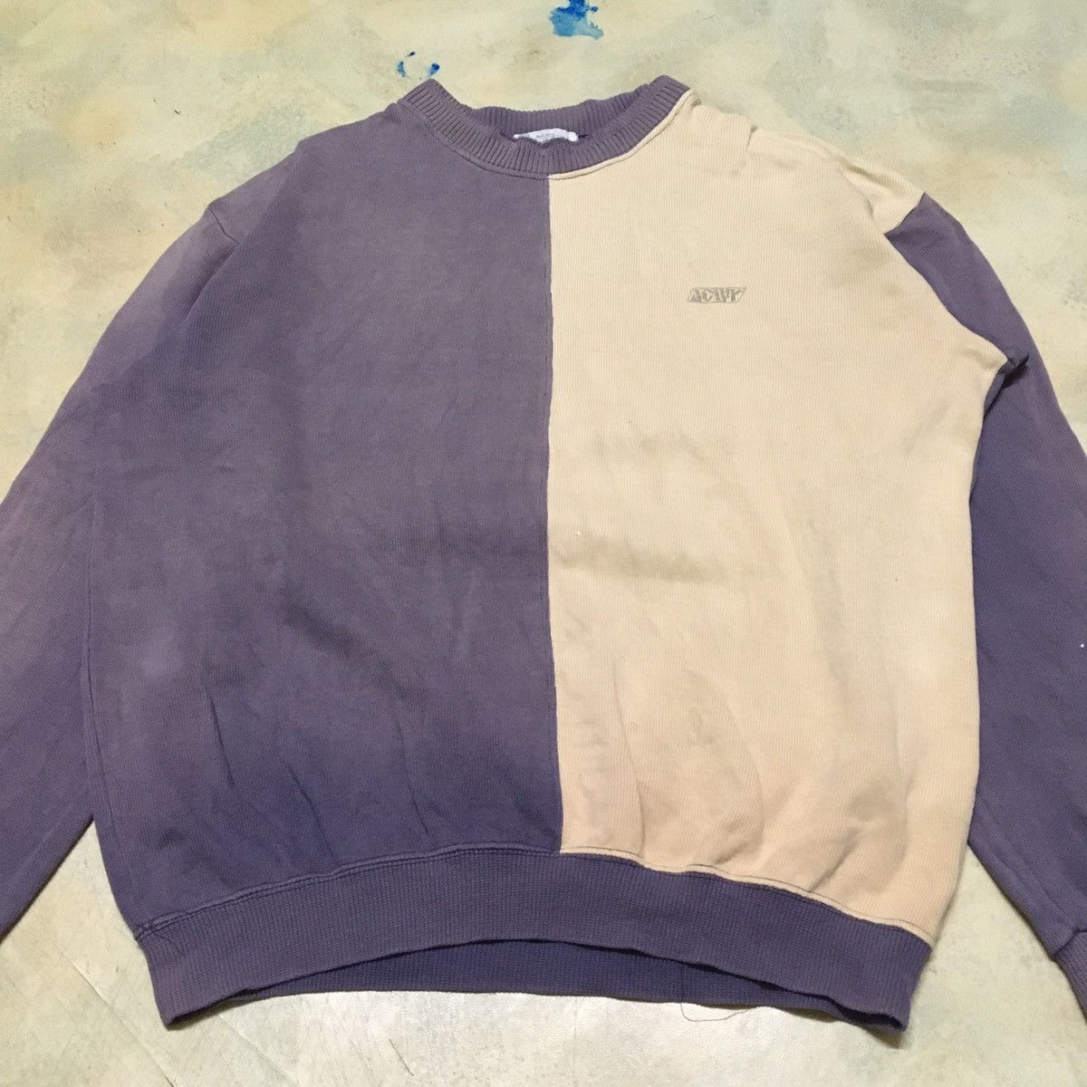 Japanese Brand Japanese Brand Colour Block Distressed Sweatshirt Crewneck Size US L / EU 52-54 / 3 - 3 Thumbnail