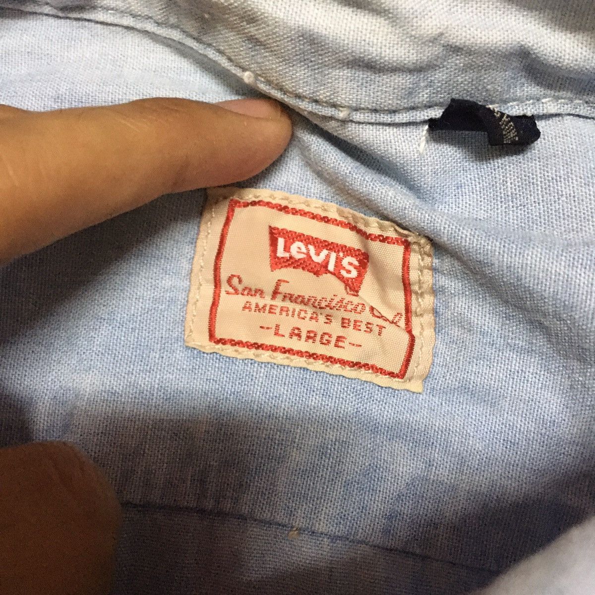 Levi's Vtg Levis Blue Denim Button up shirt western Size US L / EU 52-54 / 3 - 4 Thumbnail