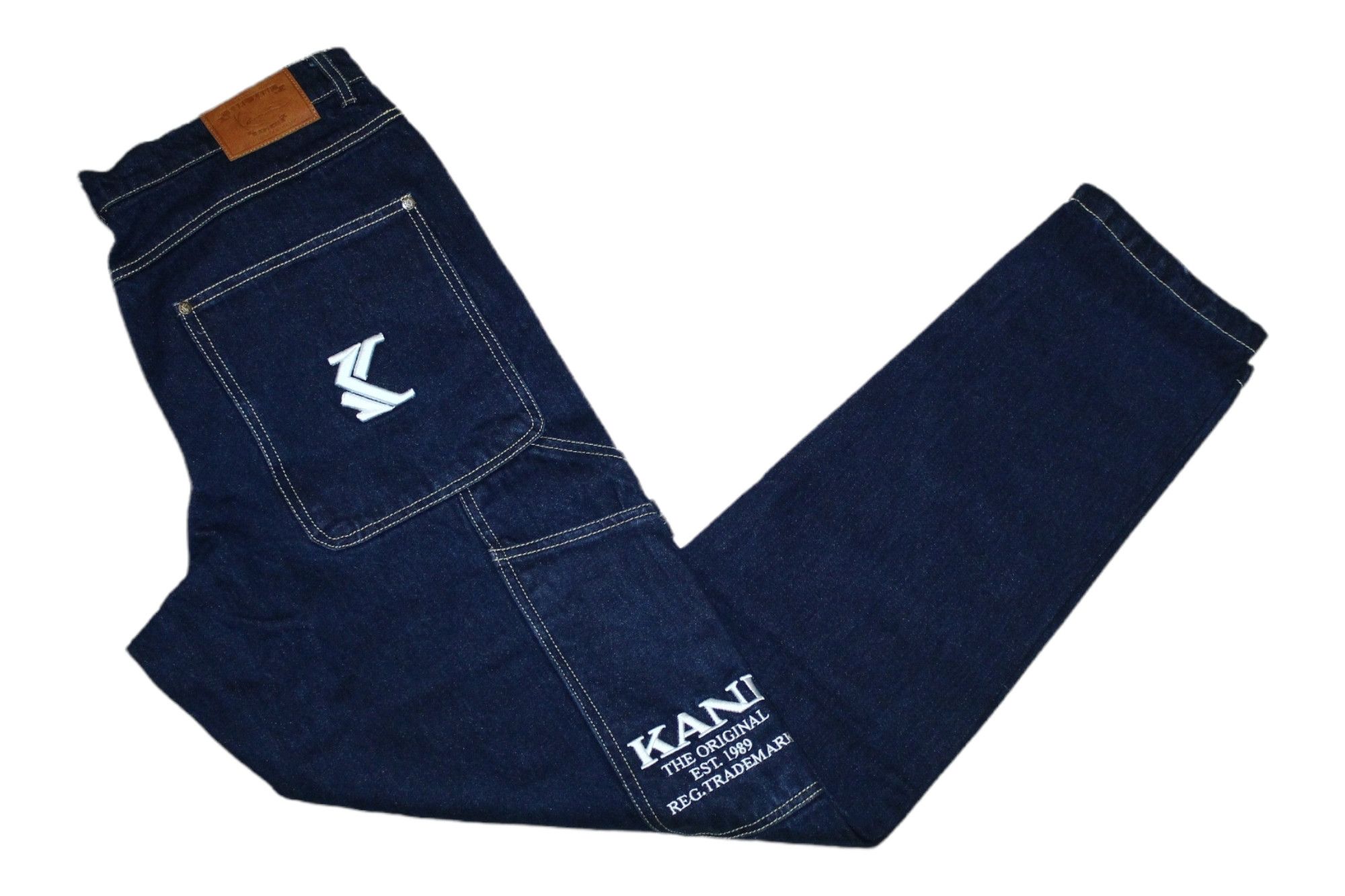 image of Karl Kani OG Retro Rinsed Rap Jeans in Blue, Men's (Size 36)