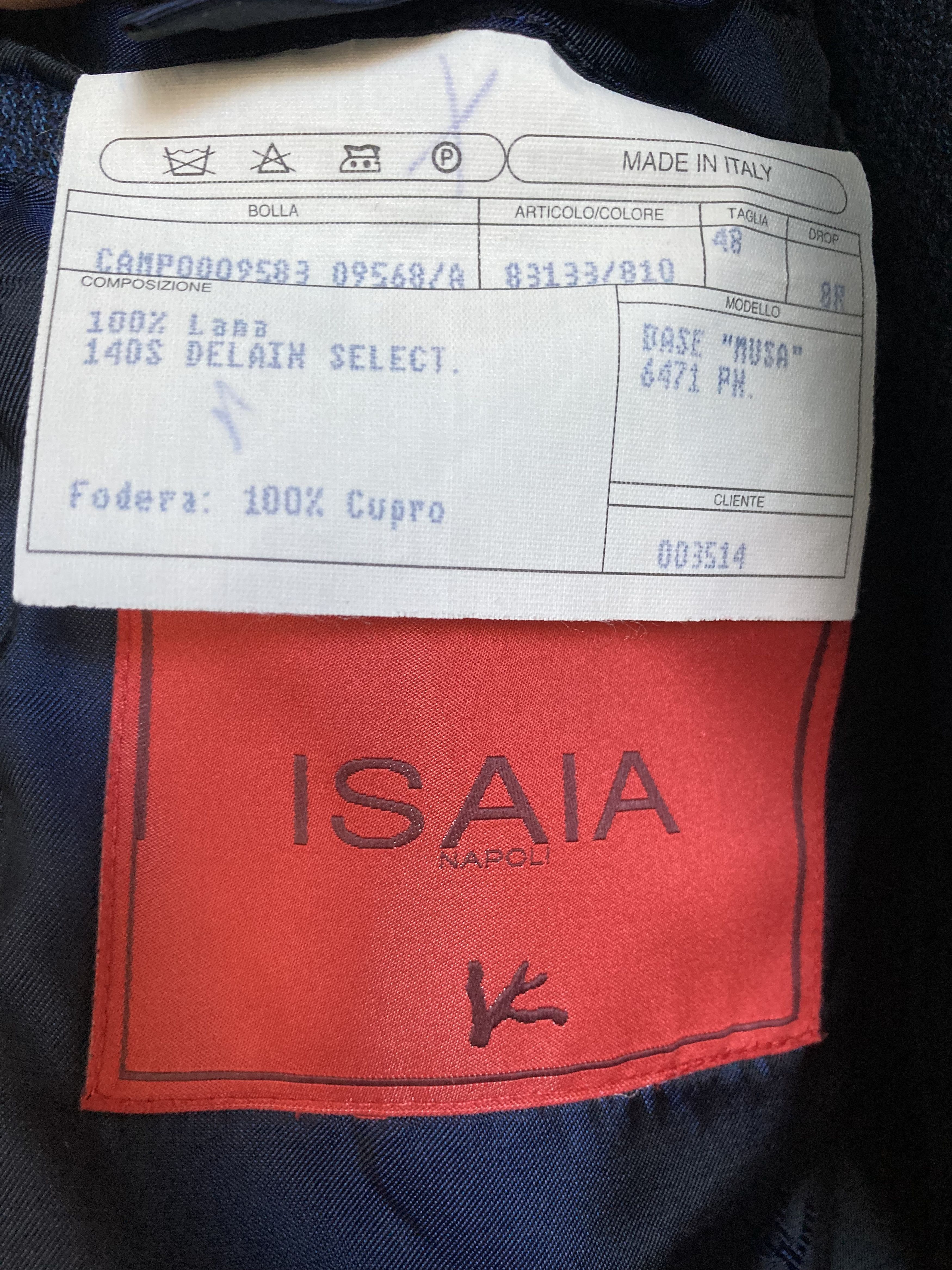 Isaia Isaia Navy Double Breasted Suit 38R Size 38R - 5 Thumbnail