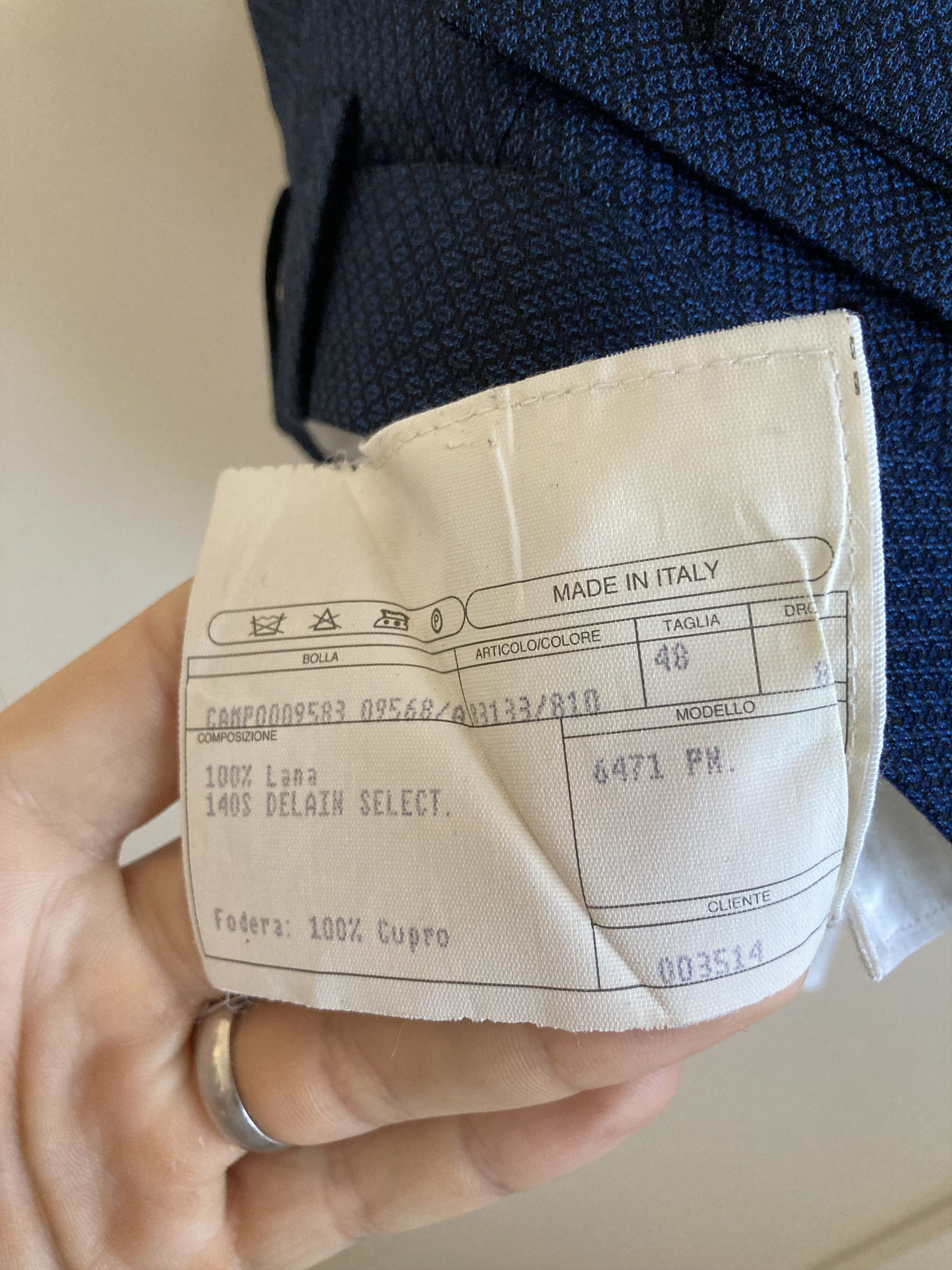 Isaia Isaia Navy Double Breasted Suit 38R Size 38R - 2 Thumbnail