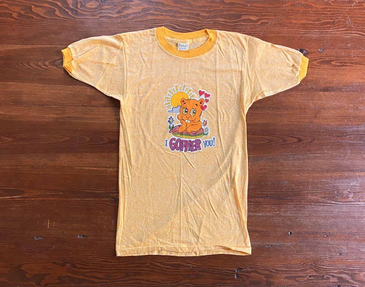 Spruce Vintage 60’s “I Gopher You” Single Stitch Ringer Tee Size US XXS / EU 40 - 1 Thumbnail