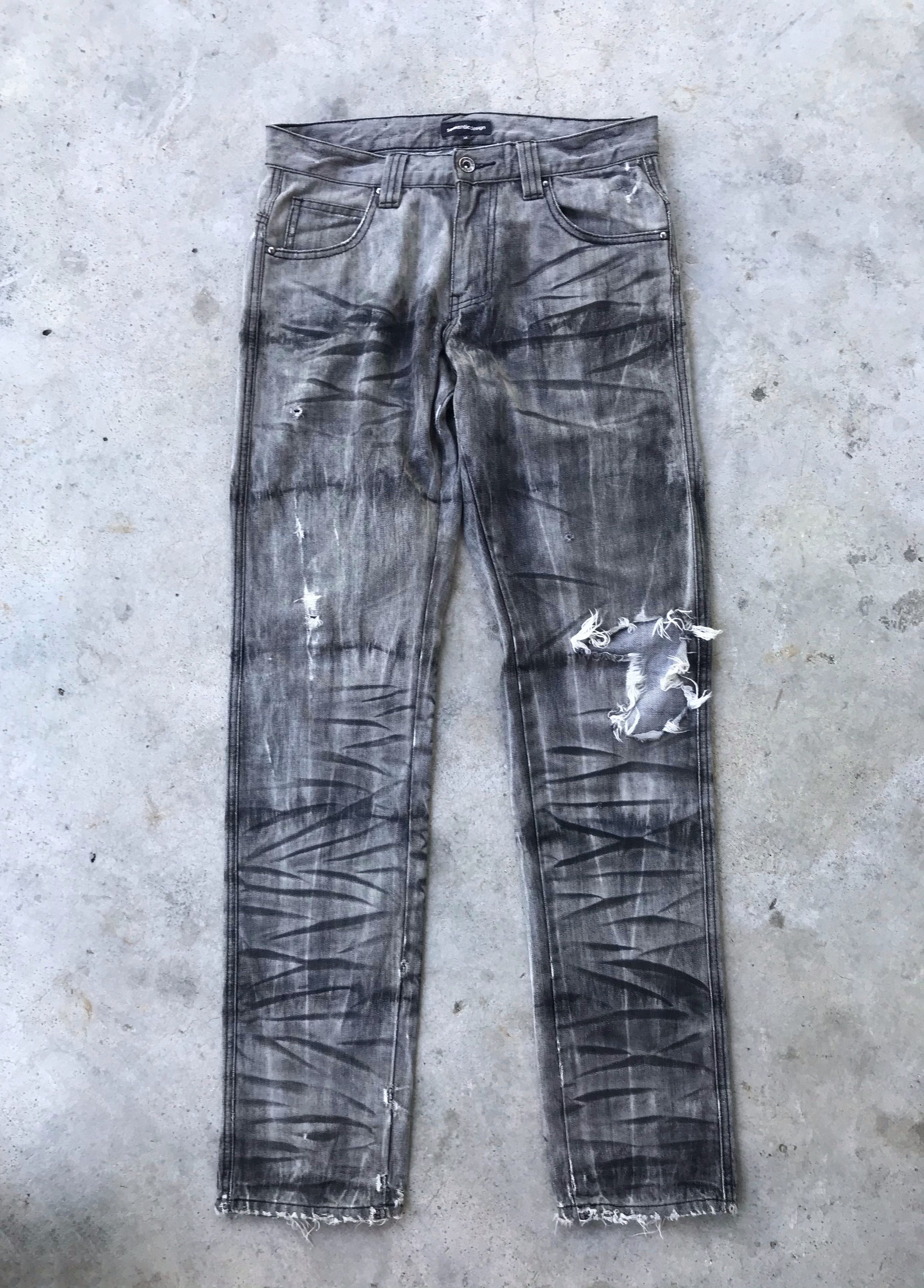 Issey Miyake Semanticdesign Issey Miyake tiger stripes design denim jeans Size US 30 / EU 46 - 1 Thumbnail