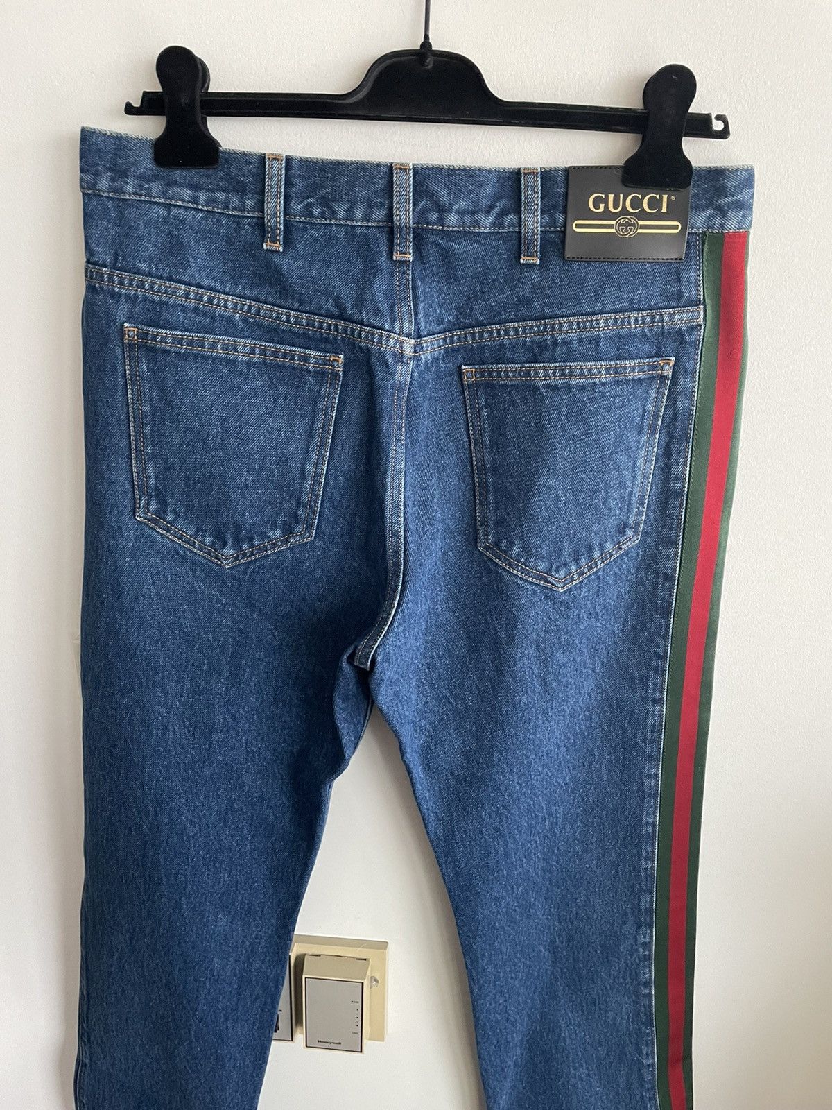 Gucci Limited Brand New Runway Gucci Striped Washed Denim Jeans Size US 34 / EU 50 - 21 Thumbnail