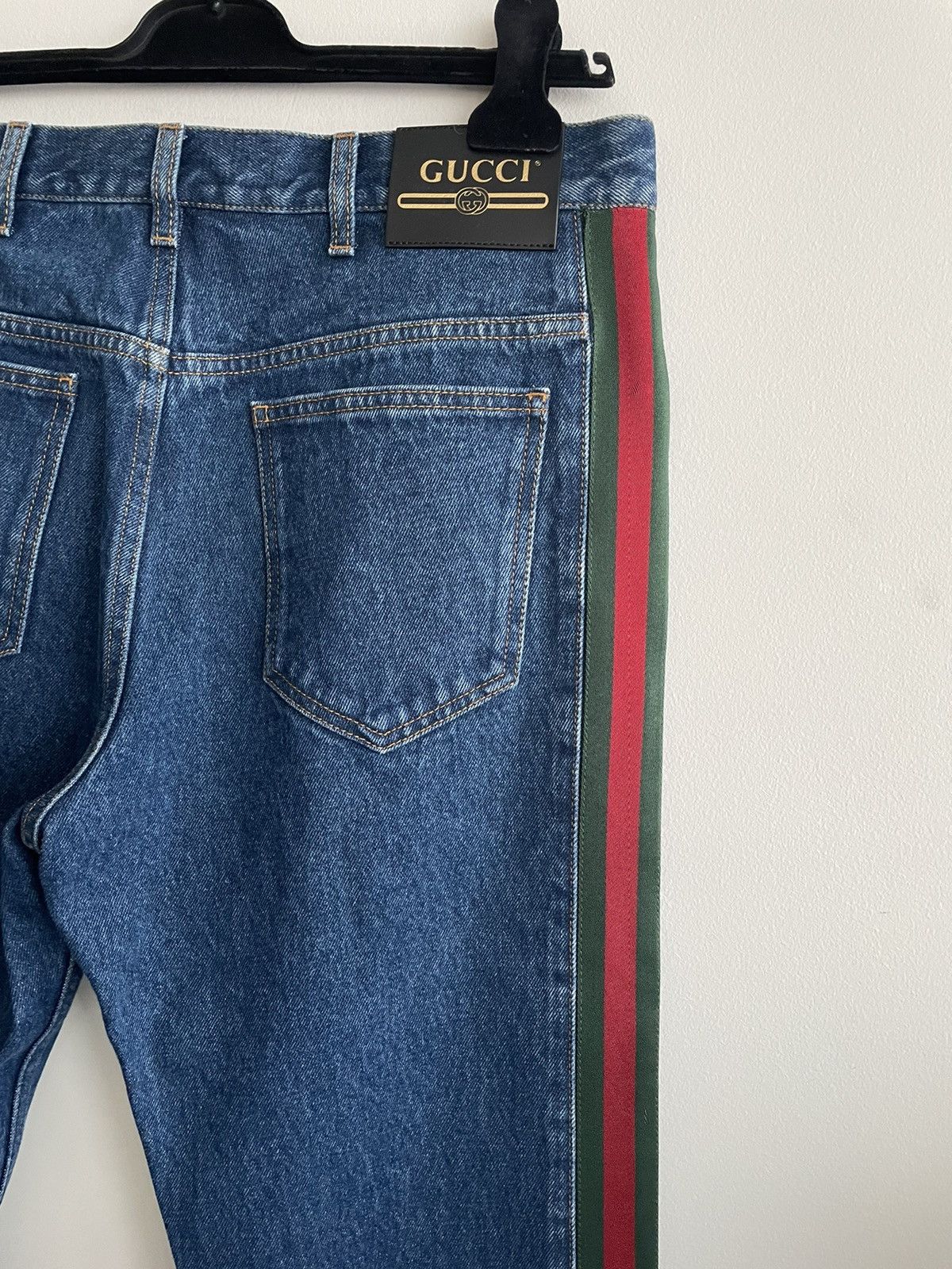 Gucci Limited Brand New Runway Gucci Striped Washed Denim Jeans Size US 34 / EU 50 - 24 Thumbnail