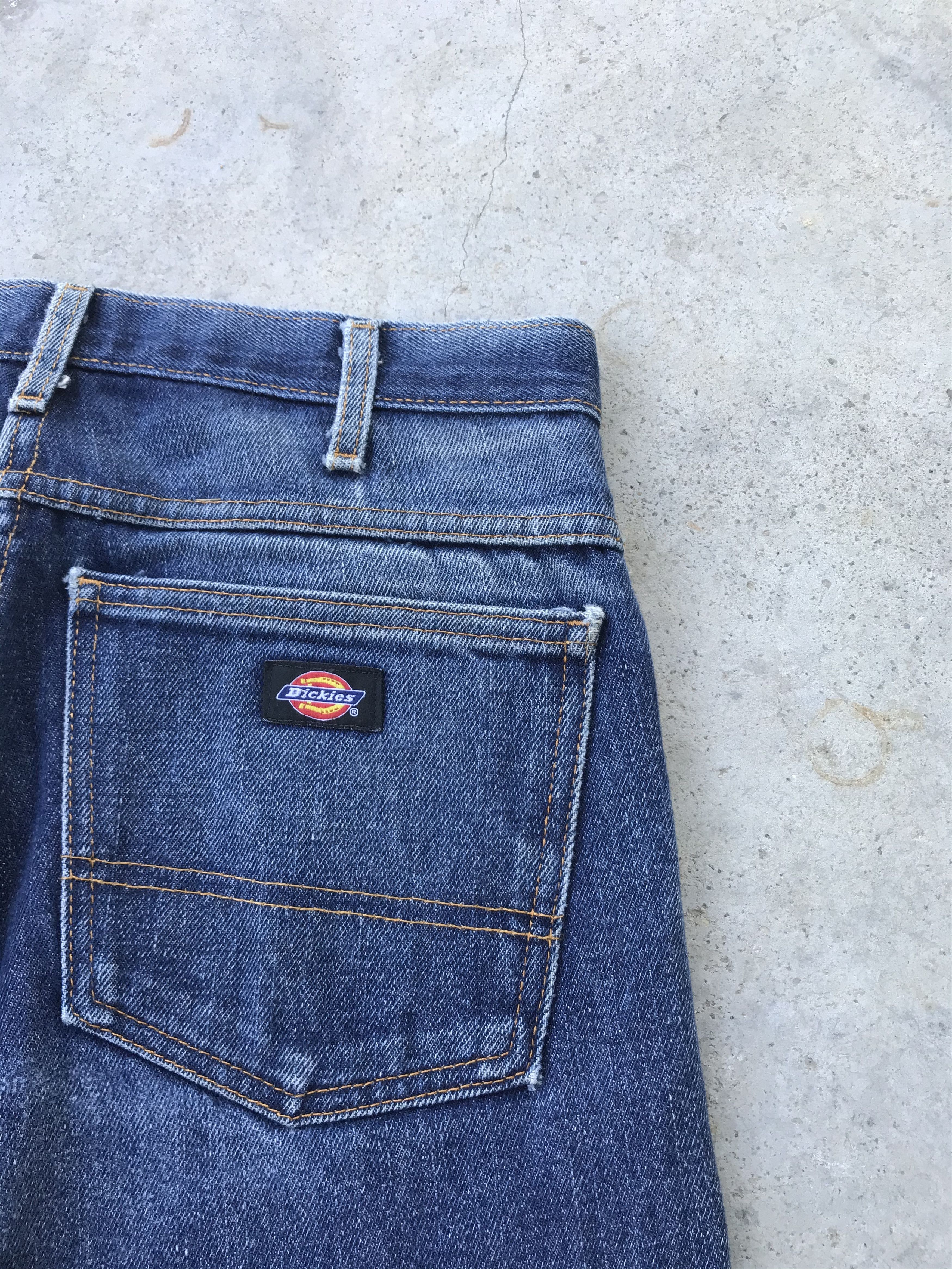 Vintage Dickies work dark blue denim jeans Size US 28 / EU 44 - 7 Thumbnail