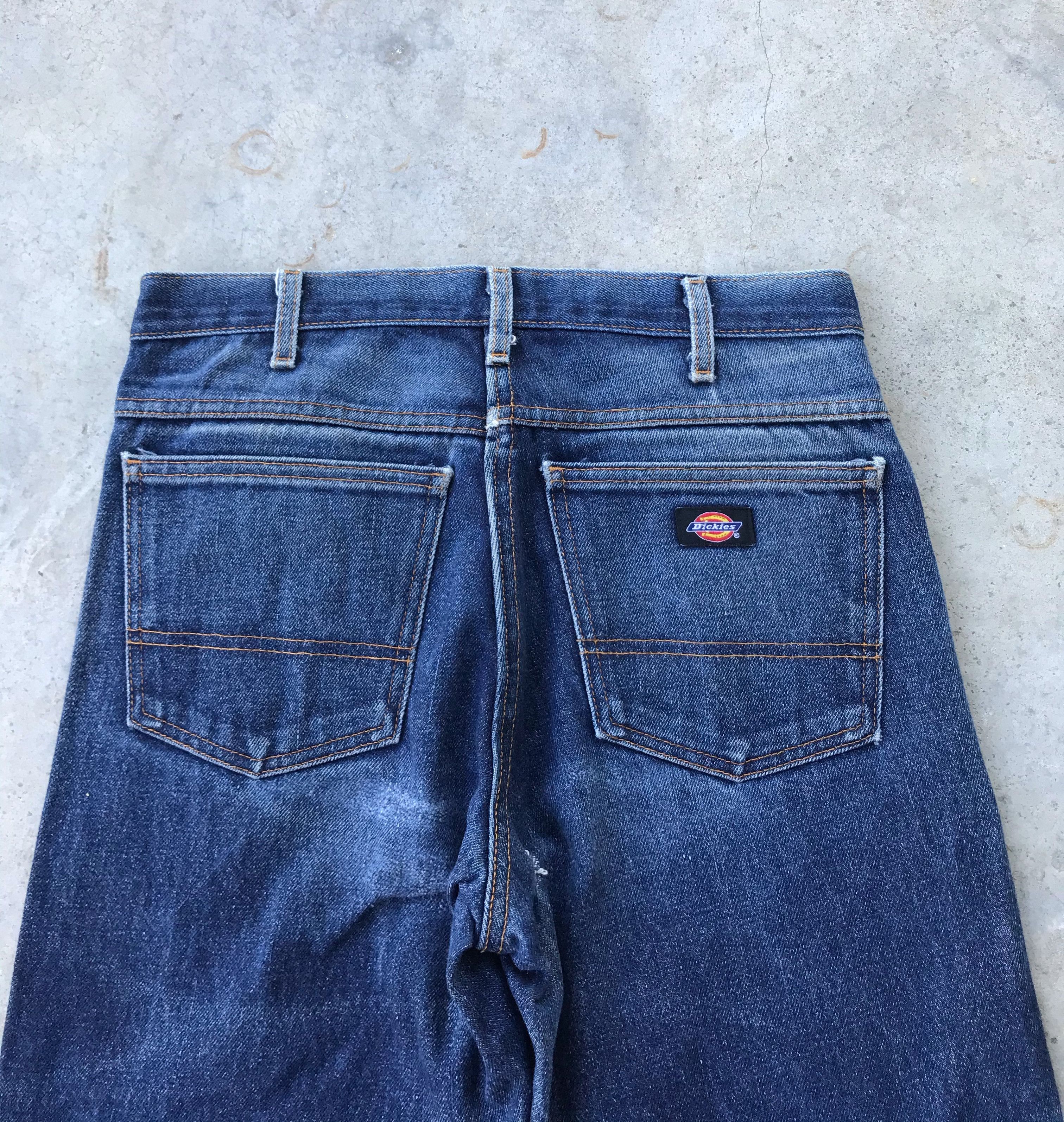 Vintage Dickies work dark blue denim jeans Size US 28 / EU 44 - 6 Thumbnail