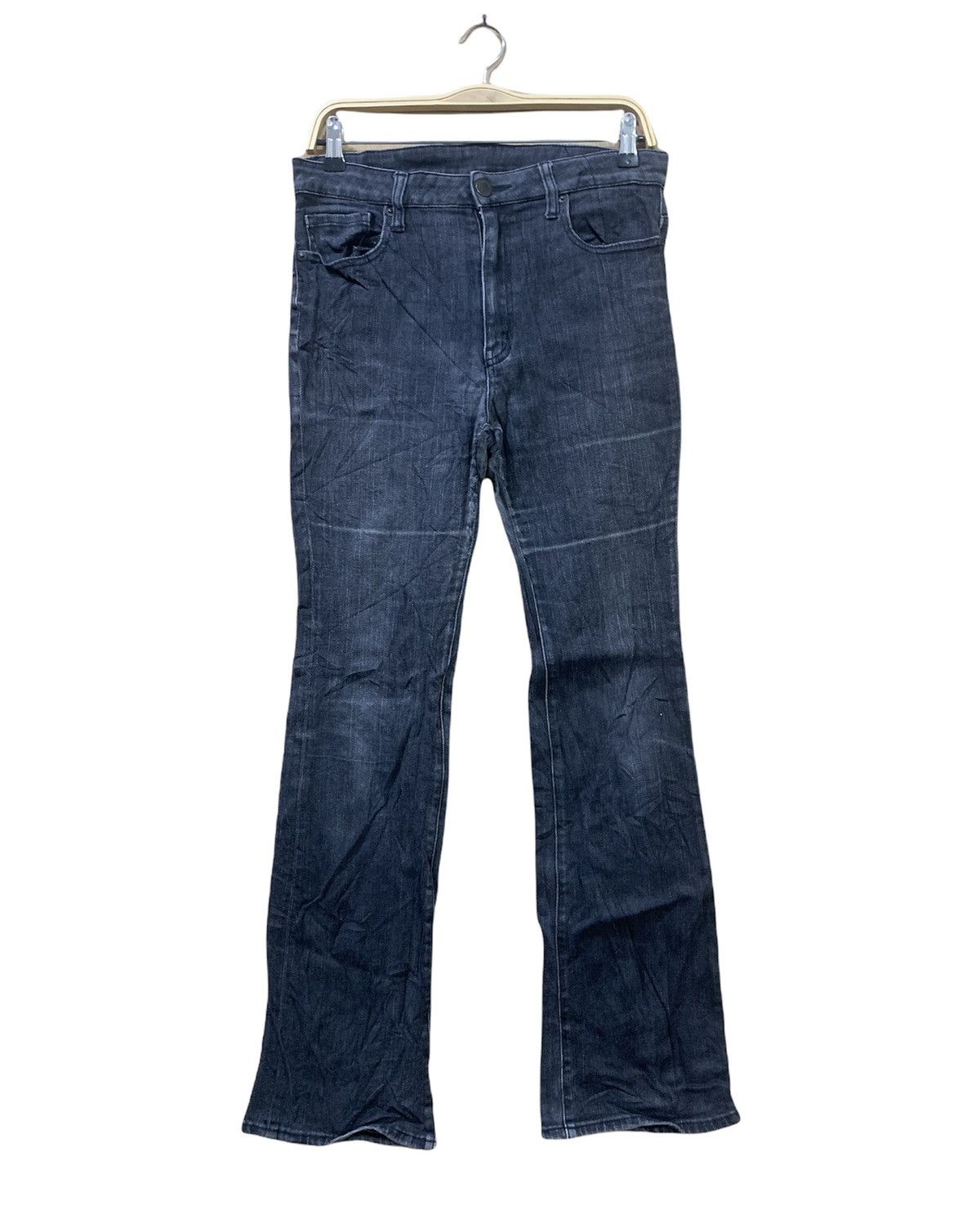 Japanese Brand UNIQLO UNDERCOVER INSPIRED Black Flared Bootcut Denim Jeans Size US 30 / EU 46 - 1 Thumbnail