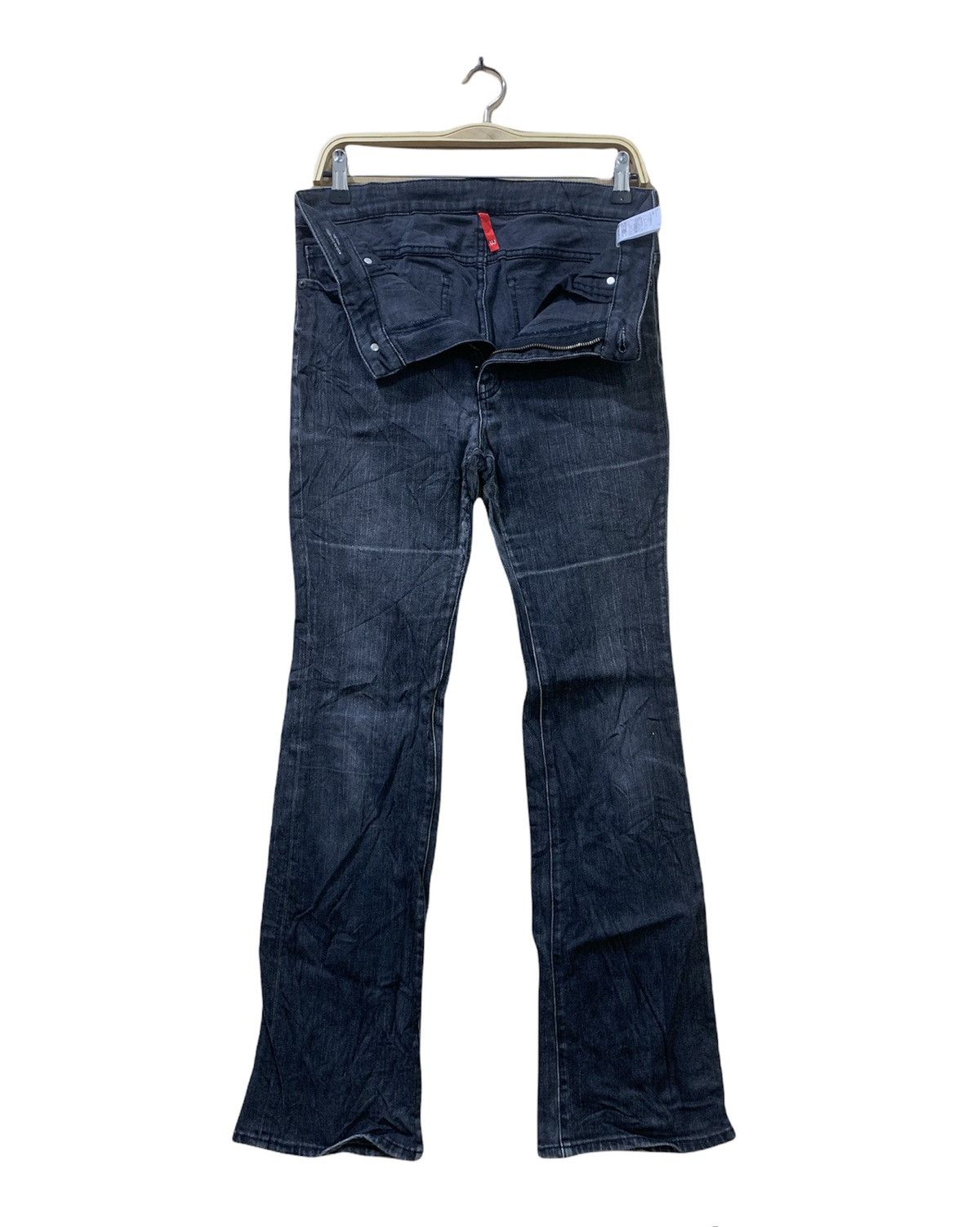 Japanese Brand UNIQLO UNDERCOVER INSPIRED Black Flared Bootcut Denim Jeans Size US 30 / EU 46 - 3 Thumbnail