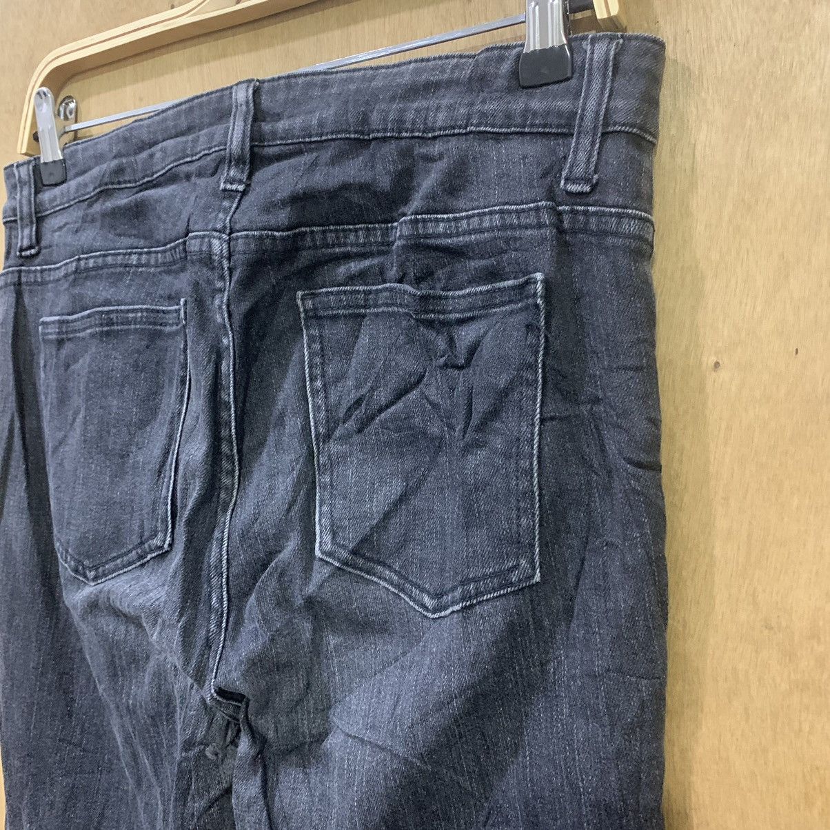 Japanese Brand UNIQLO UNDERCOVER INSPIRED Black Flared Bootcut Denim Jeans Size US 30 / EU 46 - 11 Thumbnail
