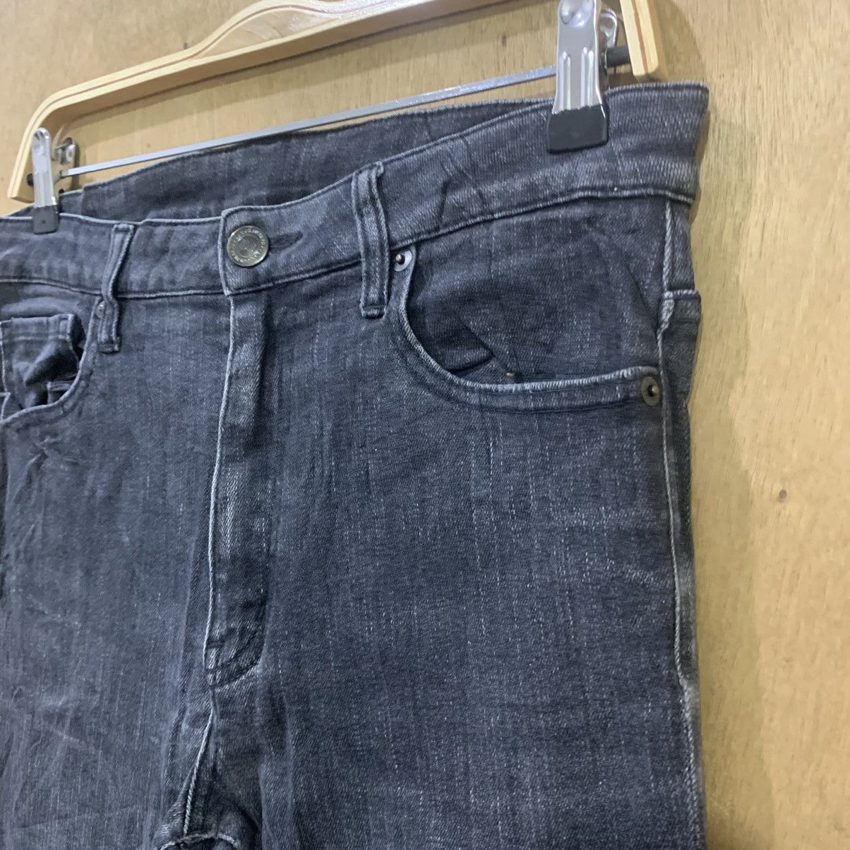 Japanese Brand UNIQLO UNDERCOVER INSPIRED Black Flared Bootcut Denim Jeans Size US 30 / EU 46 - 7 Thumbnail