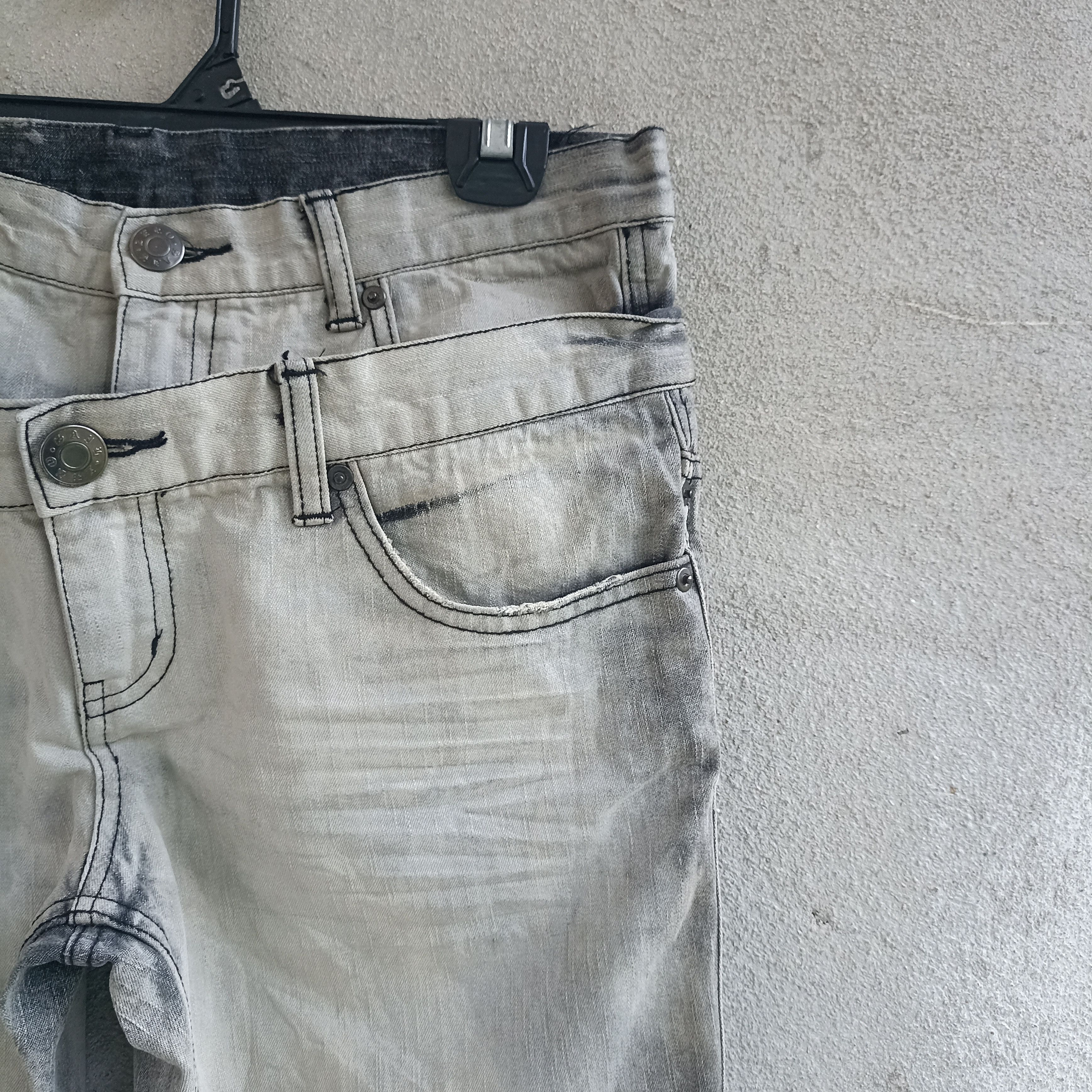 Japanese Brand Doublewaist Zerosan 2002 Premium Acid Wash Distressed Denim Size US 33 - 6 Thumbnail