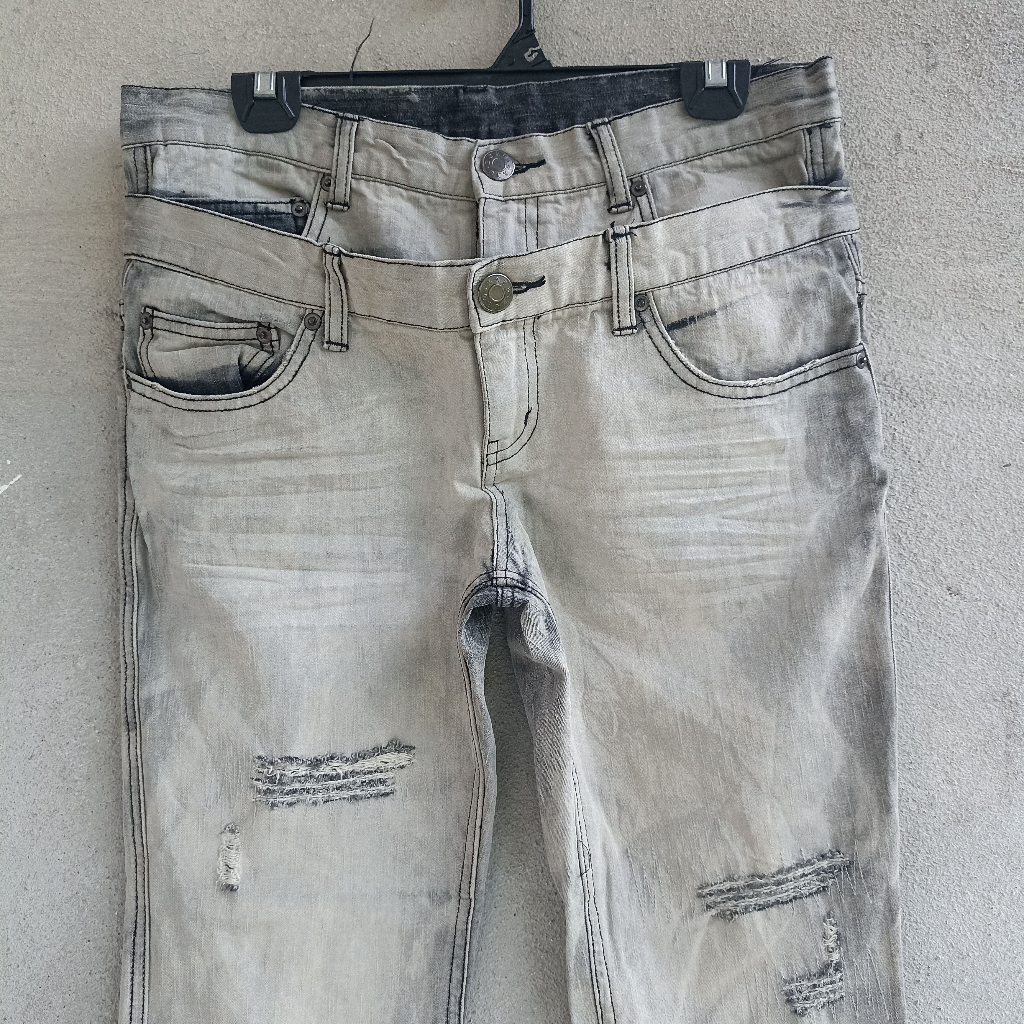 Japanese Brand Doublewaist Zerosan 2002 Premium Acid Wash Distressed Denim Size US 33 - 2 Thumbnail