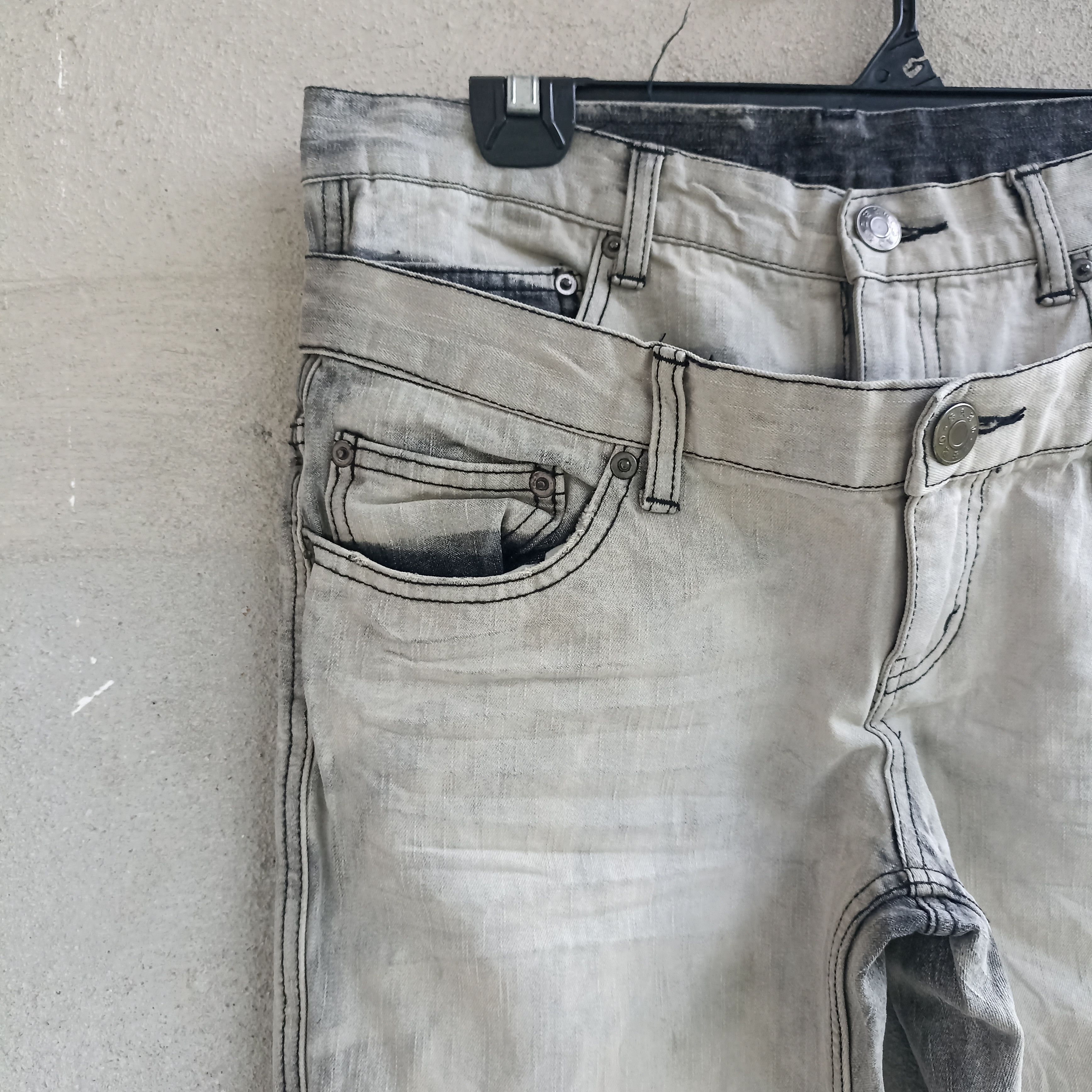 Japanese Brand Doublewaist Zerosan 2002 Premium Acid Wash Distressed Denim Size US 33 - 5 Thumbnail