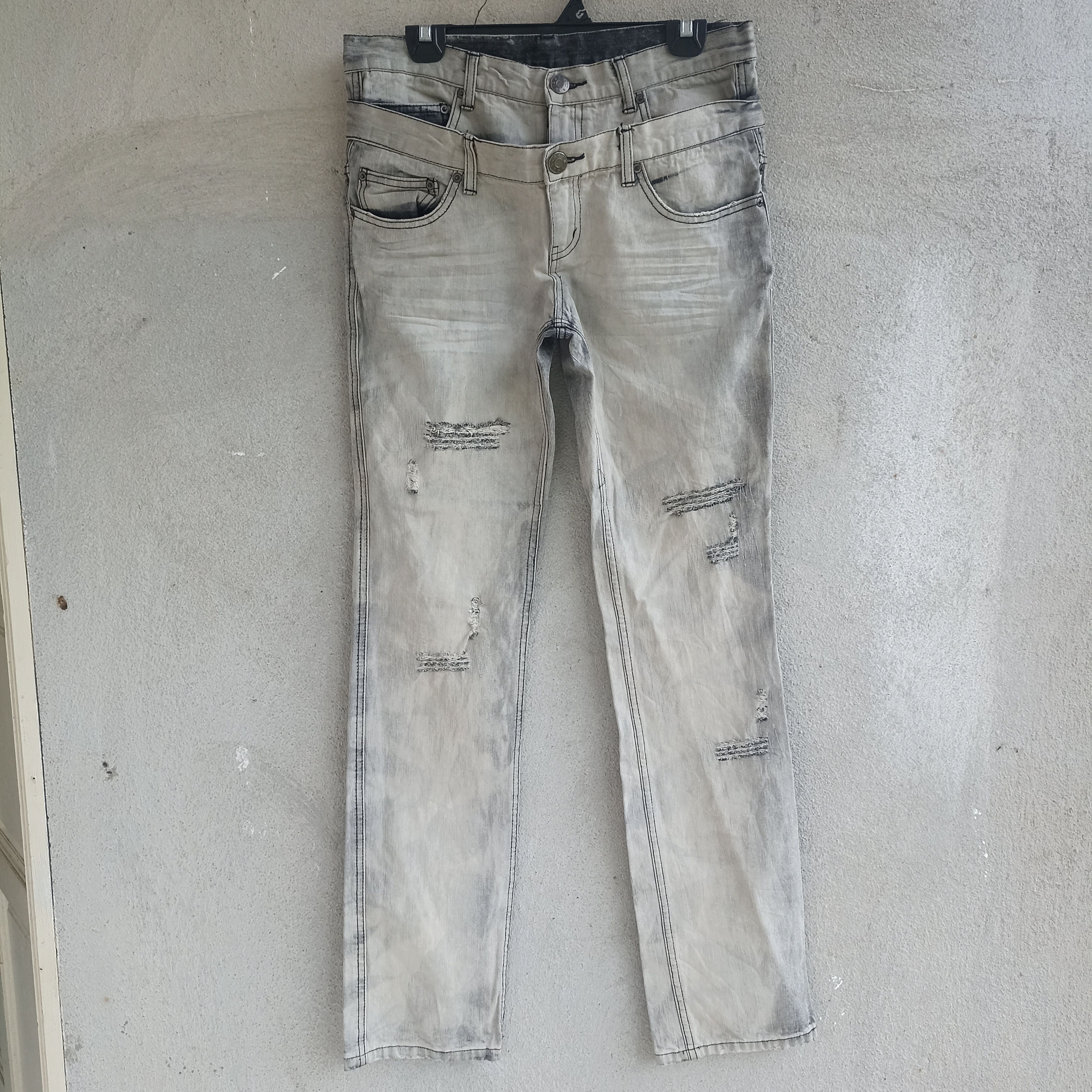 Japanese Brand Doublewaist Zerosan 2002 Premium Acid Wash Distressed Denim Size US 33 - 1 Thumbnail