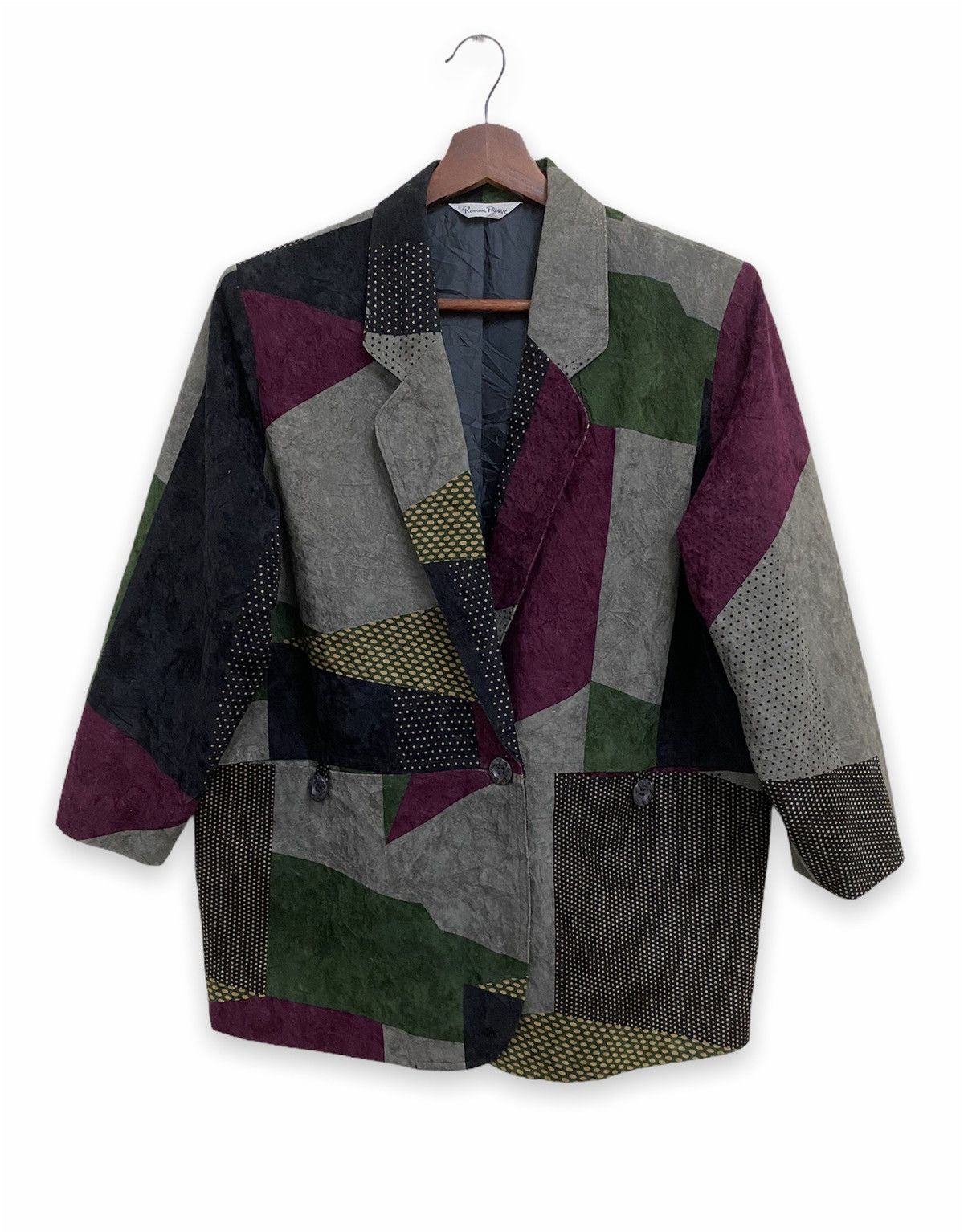 Vintage Japanese Brand Roman Fleuwe Patchwork Blazer Jacket