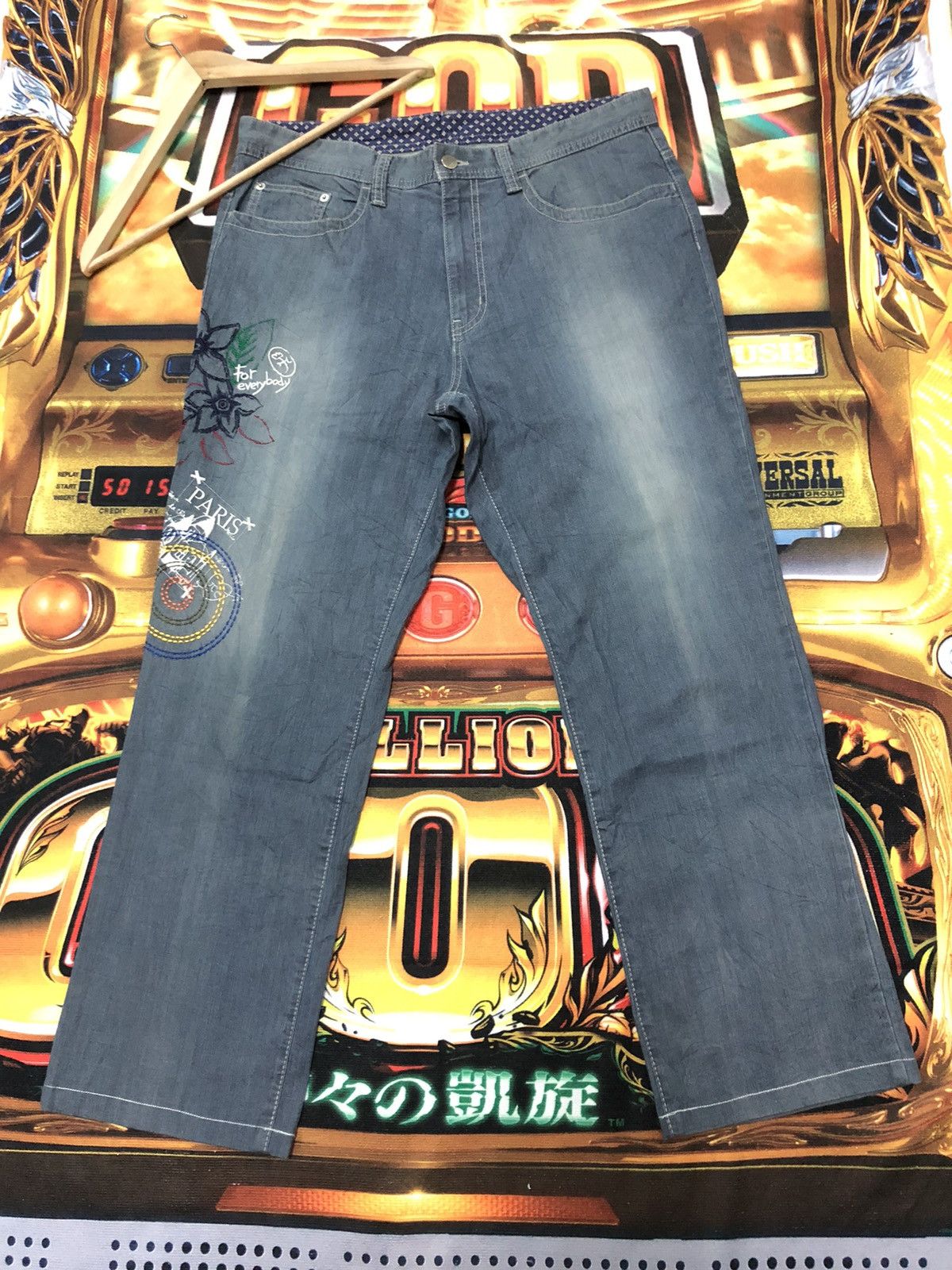 Designer × Jean Charles De Castelbajac CASTLE BAJAC PARIS POP ART EMBROIDERY DENIM JEANS Size US 34 / EU 50 - 4 Thumbnail