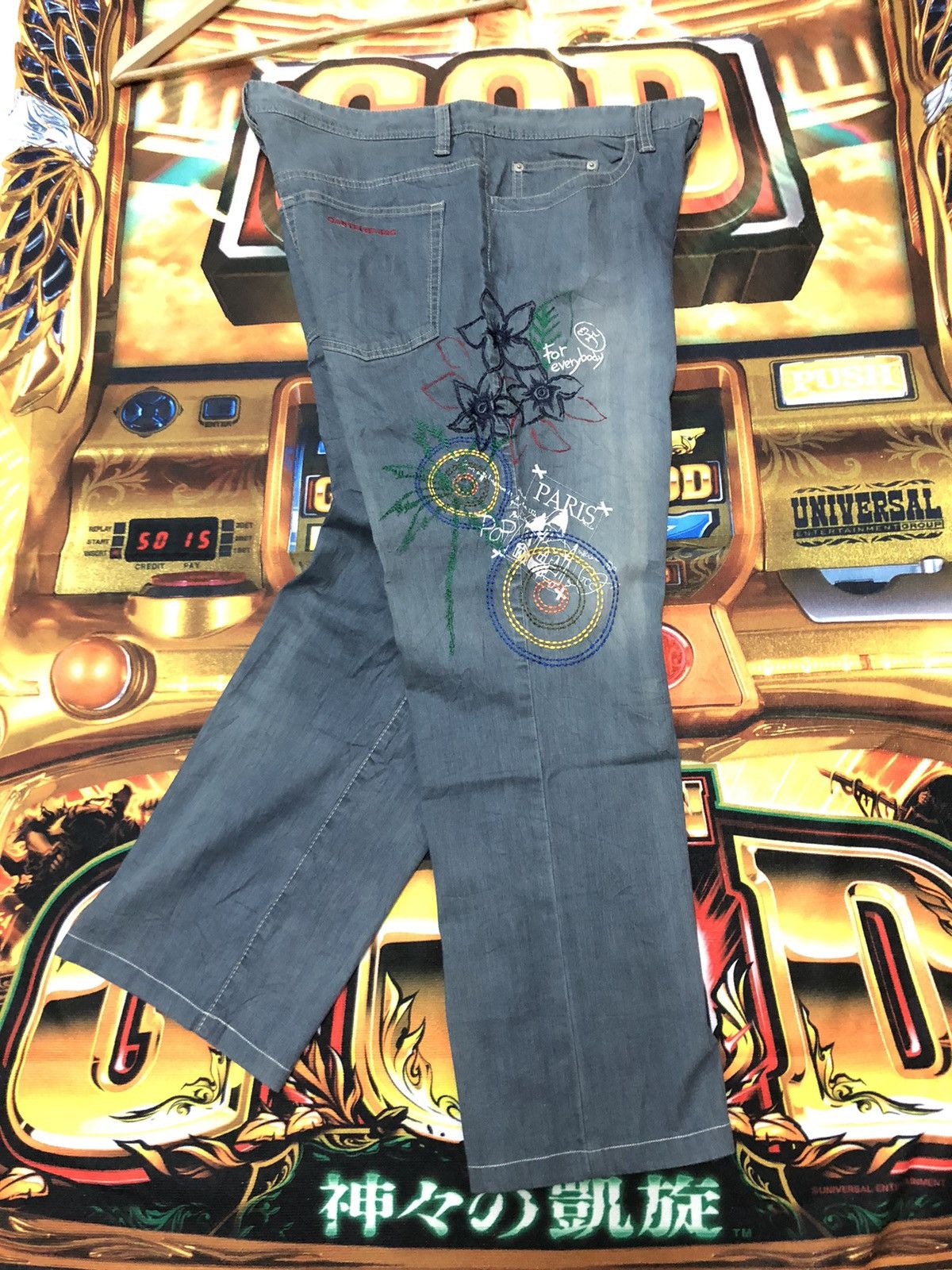 Designer × Jean Charles De Castelbajac CASTLE BAJAC PARIS POP ART EMBROIDERY DENIM JEANS Size US 34 / EU 50 - 1 Thumbnail