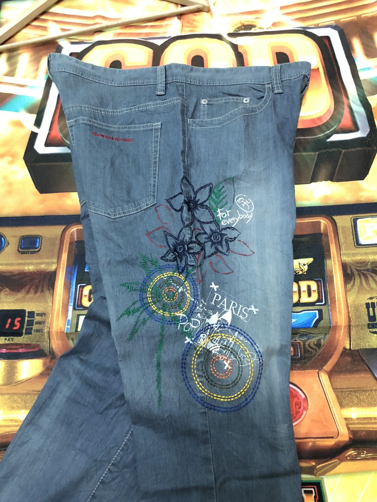 Designer × Jean Charles De Castelbajac CASTLE BAJAC PARIS POP ART EMBROIDERY DENIM JEANS Size US 34 / EU 50 - 2 Thumbnail